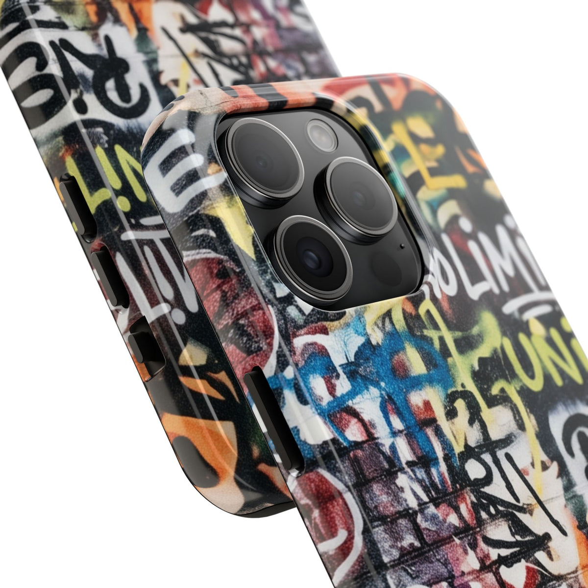 iPhone Tough Cases Phone Cases for iPhone 15\16\17\18 – Dual Layer, Matte/Glossy Finish, Wireless Charging Compatible. Graffiti Tough Phone Case