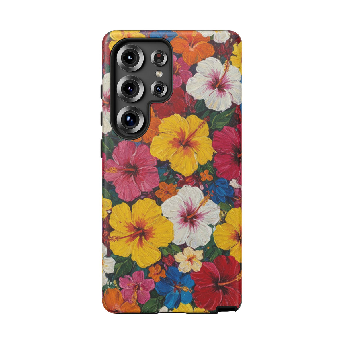 Tough Cases Phone Cases for Samsung Galaxy S26/S25/S24/S23/S22 – Dual Layer, Matte/Glossy Finish, Wireless Charging CompatibleFloral Hibiscus Tough Phone Case — Bright Tropical Flowers Protective Cover