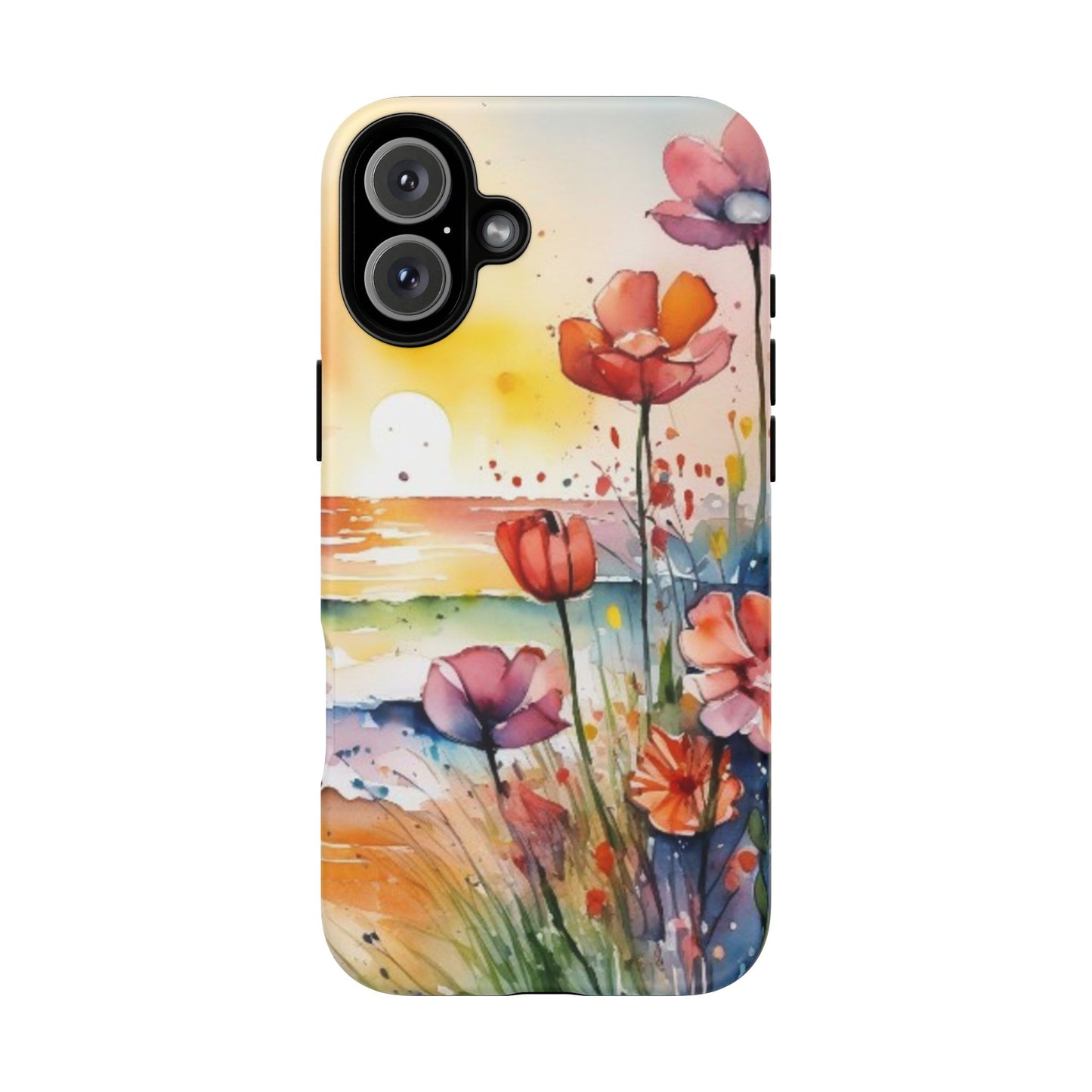 Floral Phone Case, Tough Cases Phone Cases for iPhone 17/16/15/14 - Tough Cases with Vibrant Watercolor Design