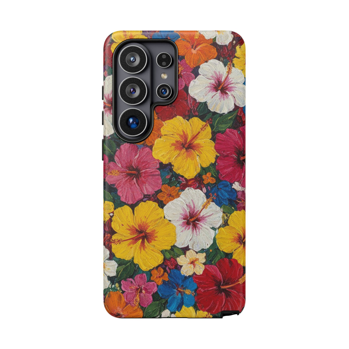 Tough Cases Phone Cases for Samsung Galaxy S26/S25/S24/S23/S22 – Dual Layer, Matte/Glossy Finish, Wireless Charging CompatibleFloral Hibiscus Tough Phone Case — Bright Tropical Flowers Protective Cover