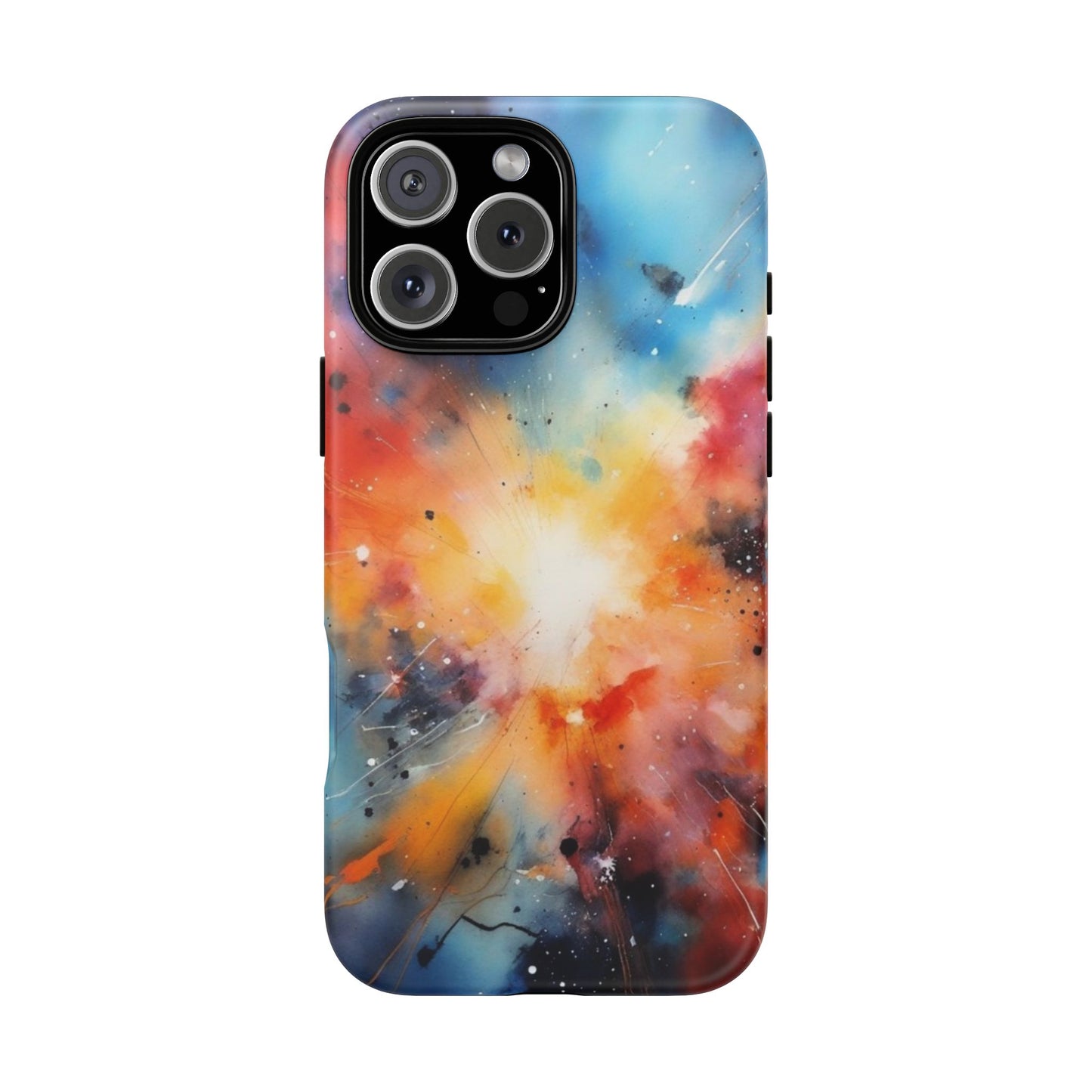 iPhone Tough Case Phone Case for iPhone 14\15\16 – Dual Layer, Matte/Glossy Finish, Wireless Charging Compatible, Galaxy Explosion Phone Case - Tough and Stylish Protection