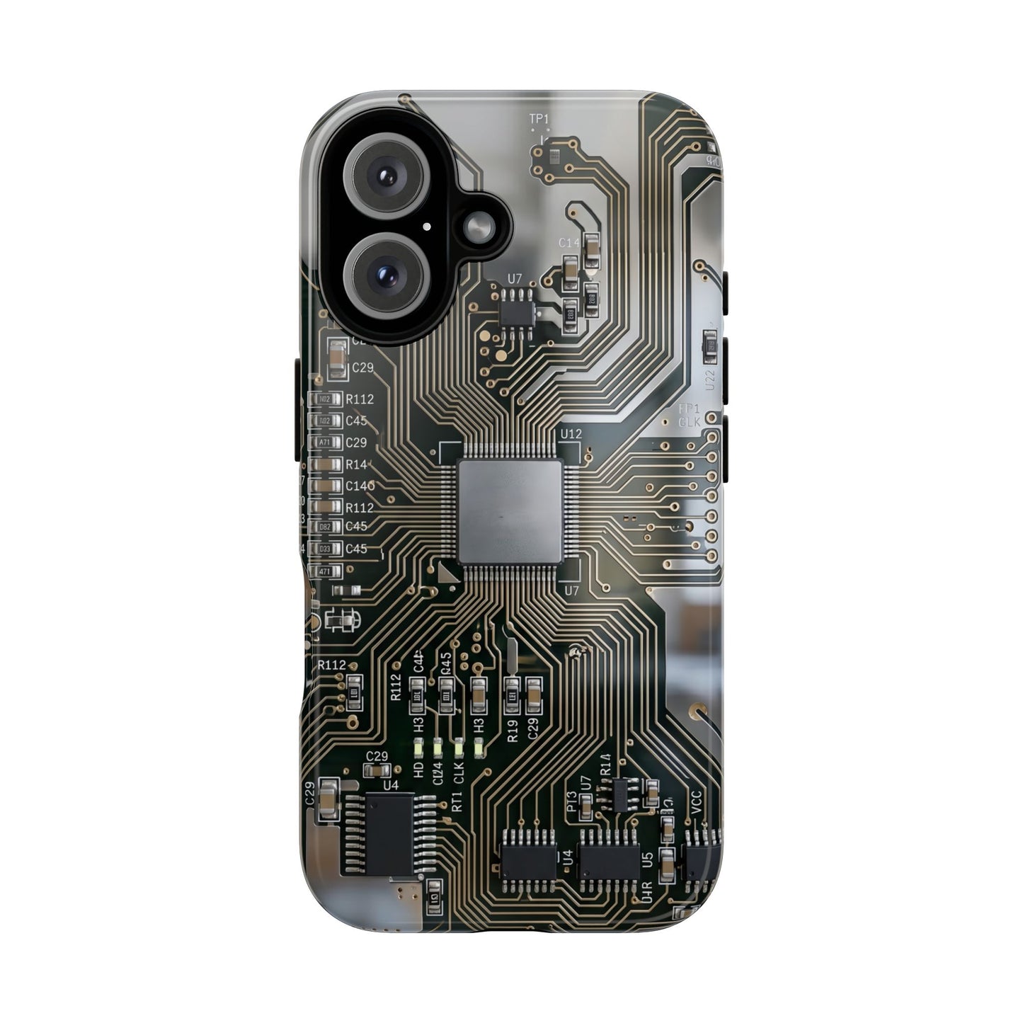 iPhone Tough Cases Phone Cases for iPhone 14\15\16\17 – Dual Layer, Matte/Glossy Finish, Wireless Charging Compatible. Circuit Board Tough Phone Case — Tech-Inspired Protective iPhone Cover