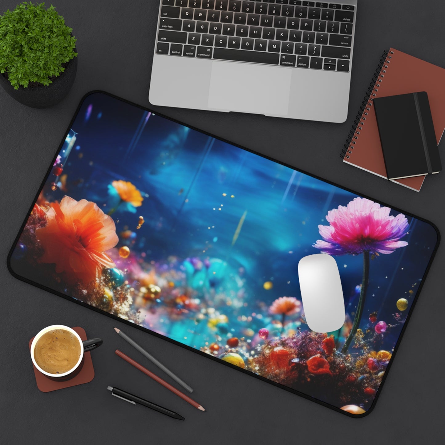 Large Gaming Mouse Pad – Premium Mouse Pad & Tech Accessory for Home & Office, Premium Desk Mat, Gaming Mouse Pad, Non-slip. Floral Dreamscape Desk Mat — Vibrant Underwater Garden Mouse Pad