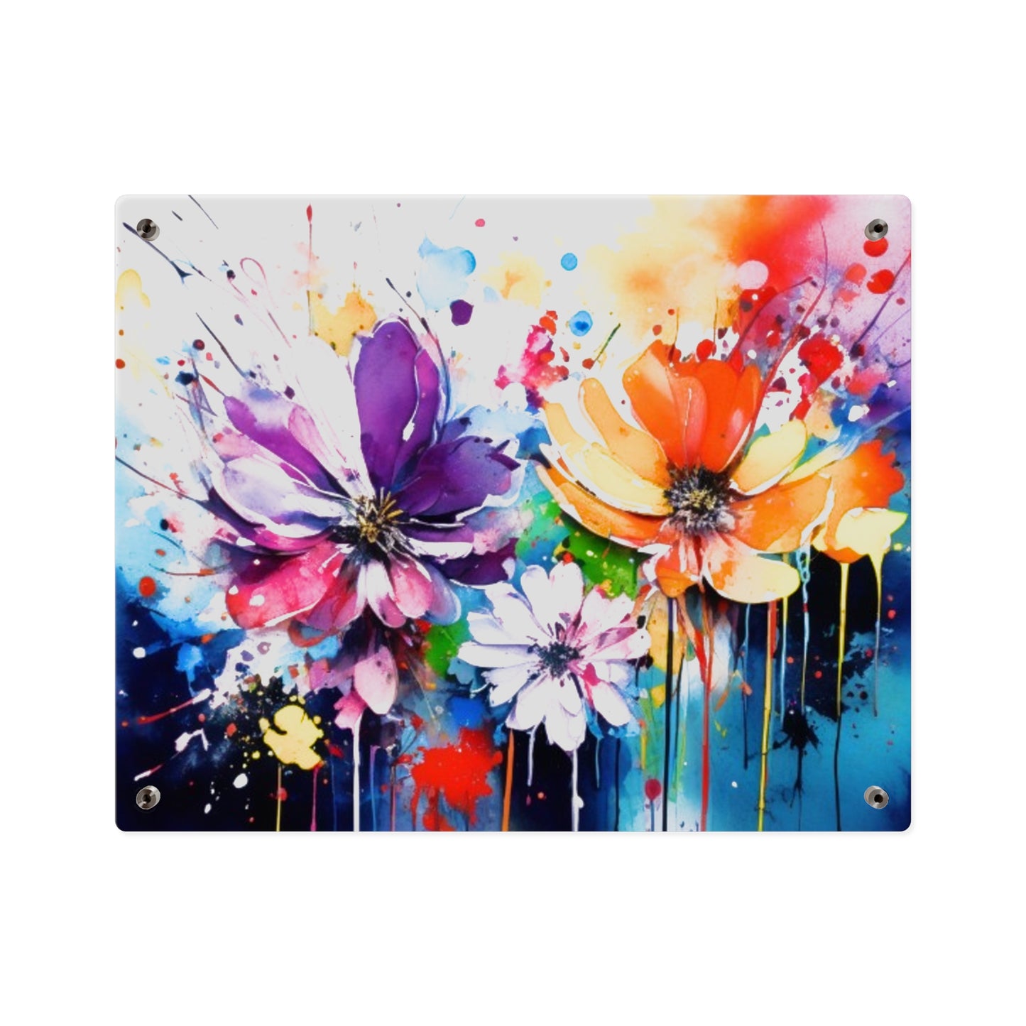 Vibrant Floral Acrylic Wall Art Panels for Home Decor