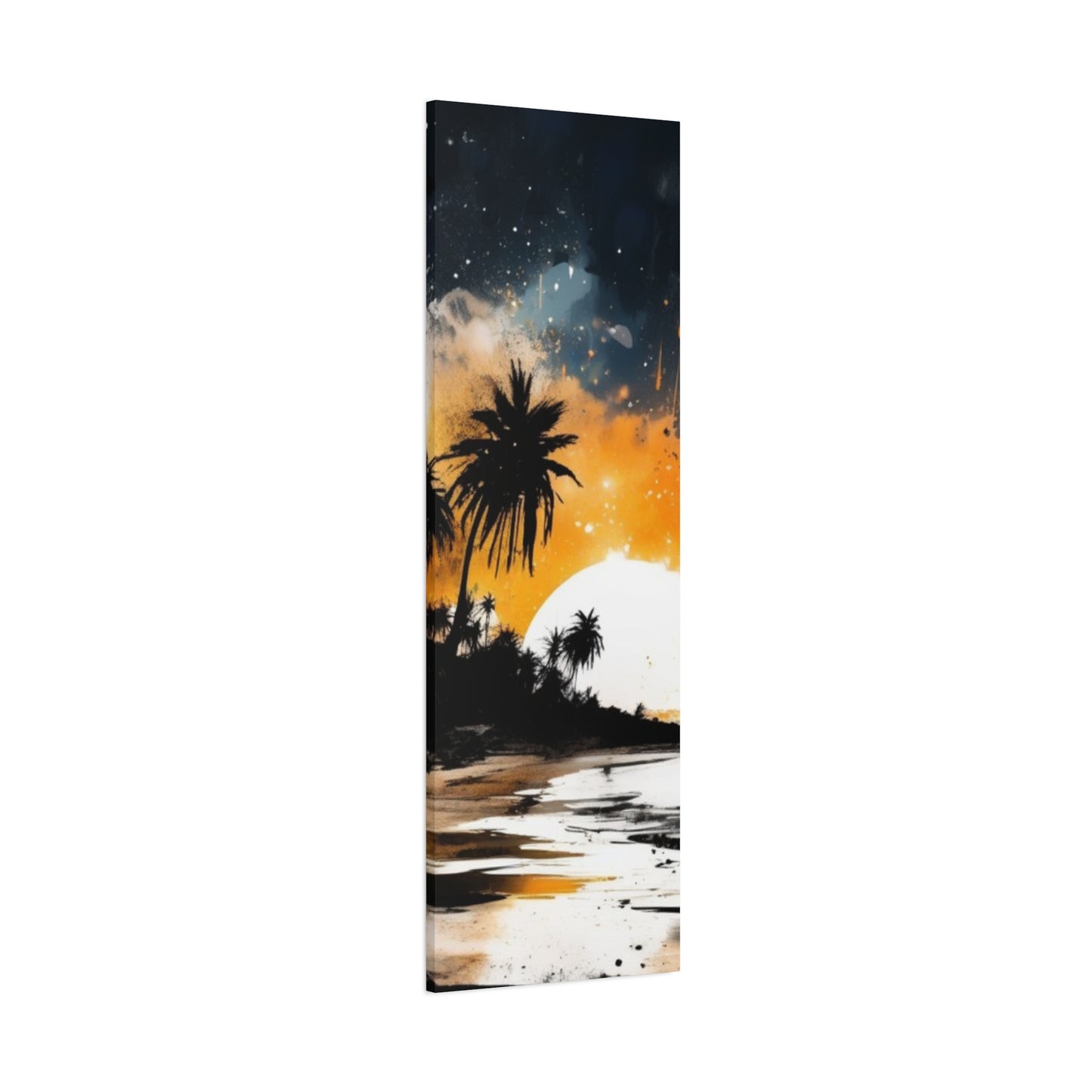 Sunset Beach Canvas Wall Art, Tropical Décor, Home Aesthetic, Gift for Beach Lovers, Relaxing Wall Decoration