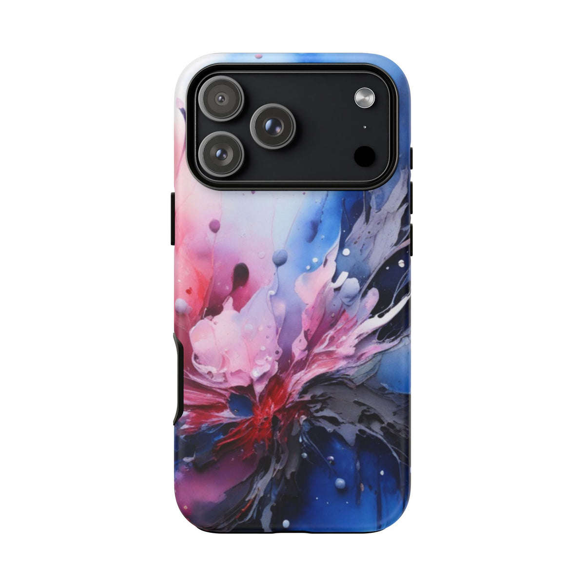 Tough Case — Abstract Pink & Blue Phone Case. iPhone Tough Cases Phone Cases for iPhone 17/16/15/14 – Dual Layer, Matte/Glossy Finish, Wireless Charging Compatible
