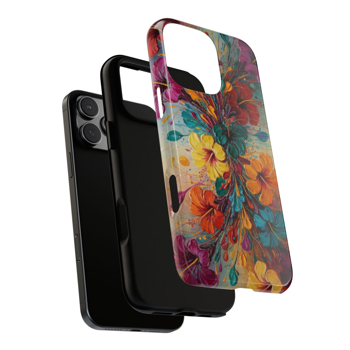 iPhone Tough Cases Phone Cases for iPhone 14\15\16\17\18 – Dual Layer, Matte/Glossy Finish, Wireless Charging Compatible. Floral Burst Tough Phone Case — Vibrant Flower Protective Case