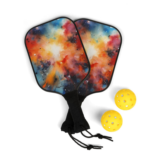 Pickleball Kit – Durable Wooden Paddles, Portable Set with Balls & Carry Bag for All Skill Levels - Perfect for Outdoor Fun! Colorful Pickleball Paddle Set