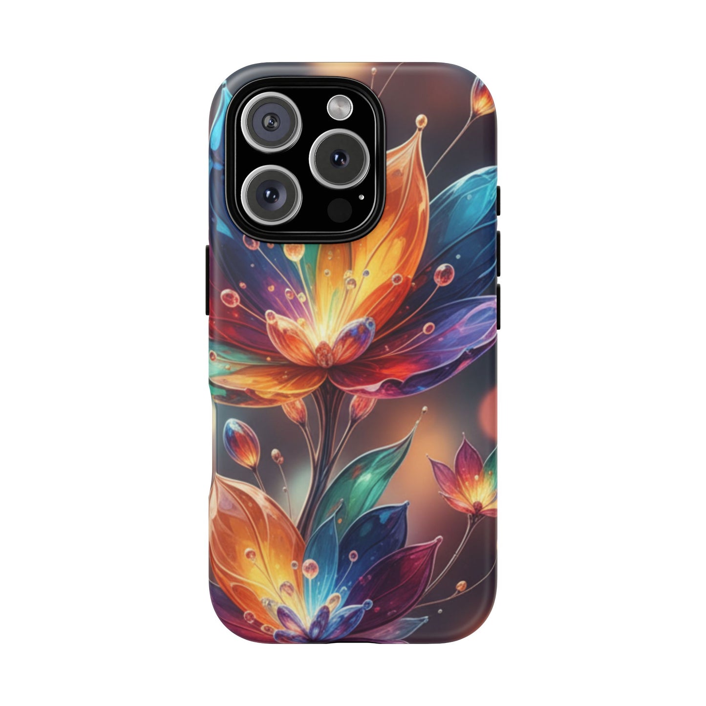 iPhone Tough Cases Phone Cases for iPhone 14\15\16\17 – Dual Layer, Matte/Glossy Finish, Wireless Charging Compatible — Vibrant Floral Lotus Phone Case
