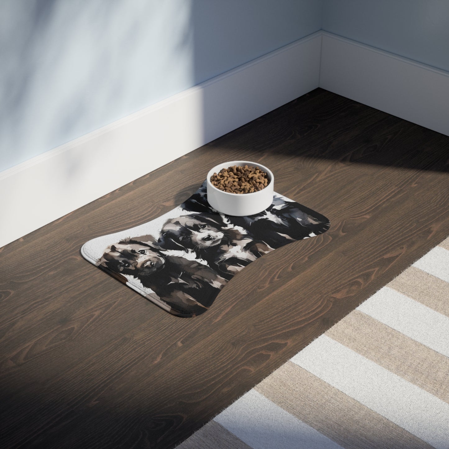 Designer Pet Feeding Mat – Non-Slip, Absorbent & Bone Shaped for Mess-Free Meals