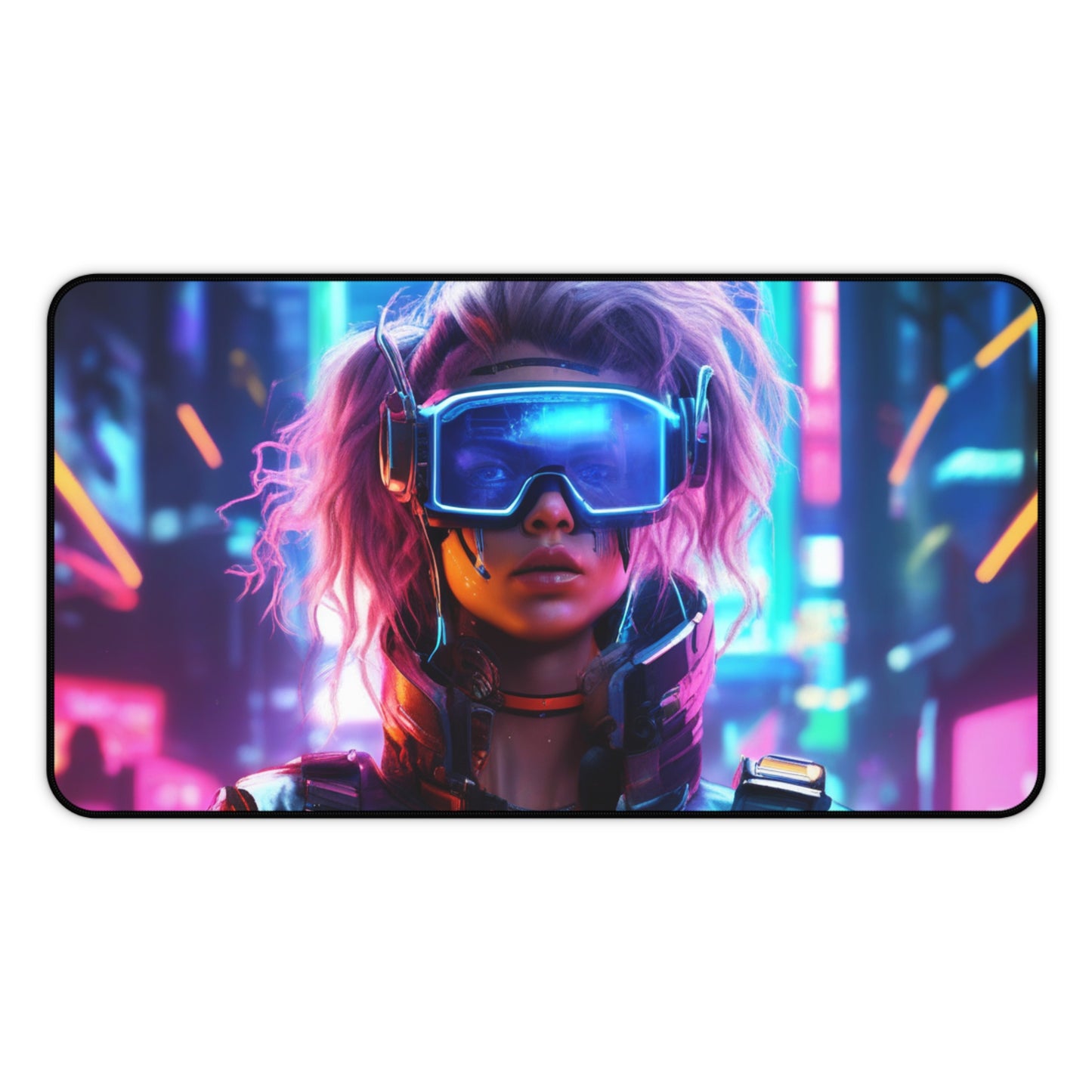 Large Gaming Mouse Pad – Premium Mouse Pad & Tech Accessory for Home & Office, Premium Desk Mat, Gaming Mouse Pad, Non-slip. Cyberpunk VR Girl Desk Mat — Neon Gaming Mousepad for Gamers & Streamers...