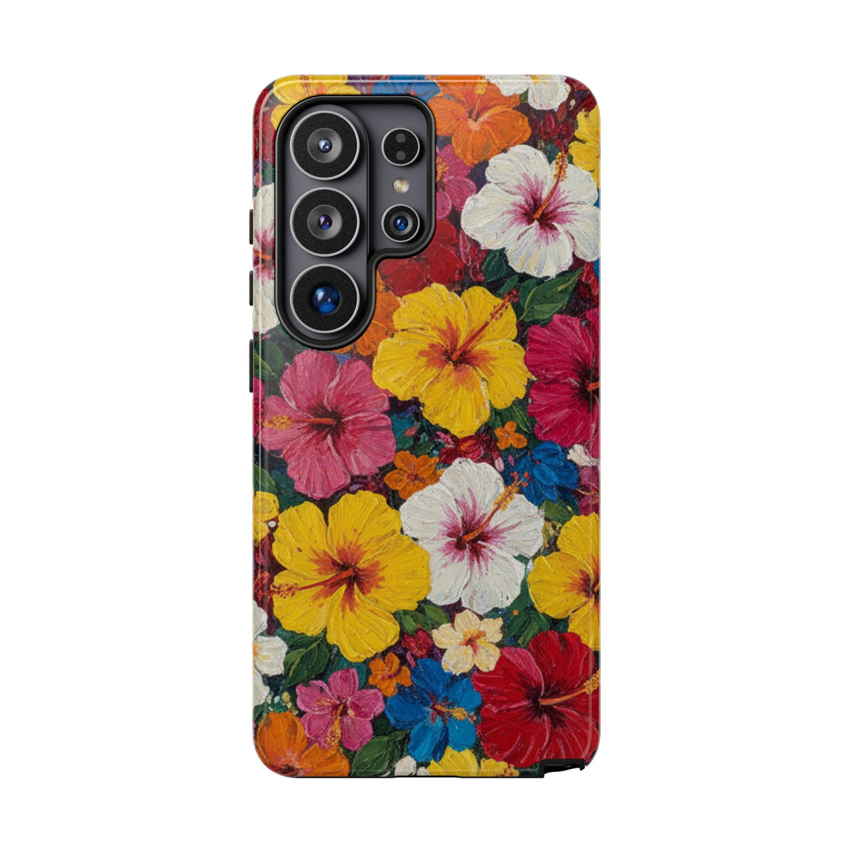 Tough Cases Phone Cases for Samsung Galaxy S26/S25/S24/S23/S22 – Dual Layer, Matte/Glossy Finish, Wireless Charging CompatibleFloral Hibiscus Tough Phone Case — Bright Tropical Flowers Protective Cover