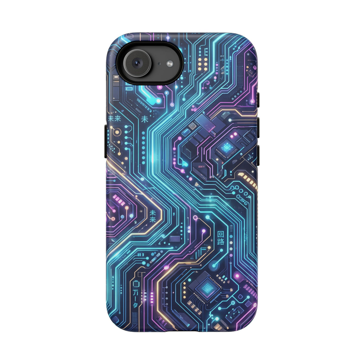 iPhone Tough Cases Phone Cases for iPhone 14\15\16\17\18 – Dual Layer, Matte/Glossy Finish, Wireless Charging Compatible. Tech Circuit Tough Phone Case.