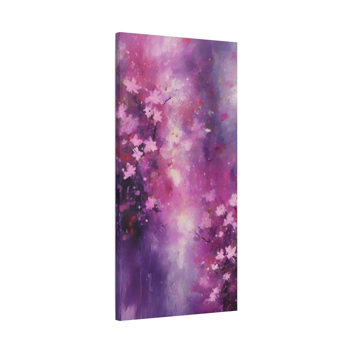 Abstract Art Canvas Print – Modern Wall Art, Digital Artwork, Matte Canvas, Ready to Hang, Home & Office Décor, Modern Wall Décor, Floral Abstract Wall Art - Purple Blossom Matte Canvas