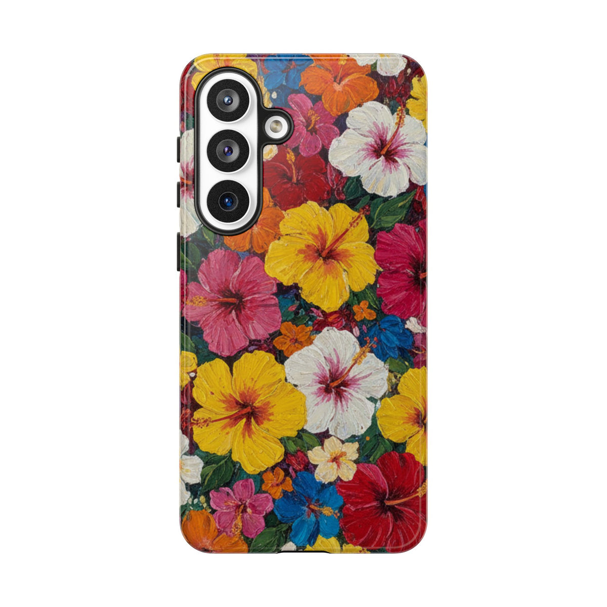 Tough Cases Phone Cases for Samsung Galaxy S26/S25/S24/S23/S22 – Dual Layer, Matte/Glossy Finish, Wireless Charging CompatibleFloral Hibiscus Tough Phone Case — Bright Tropical Flowers Protective Cover