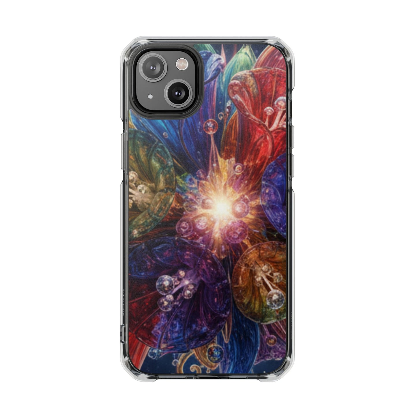 Magnetic Impact Phone Case for iPhone 17/16/15/14, Magnetic Clear Phone Case — Cosmic Abstract Art Impact Case