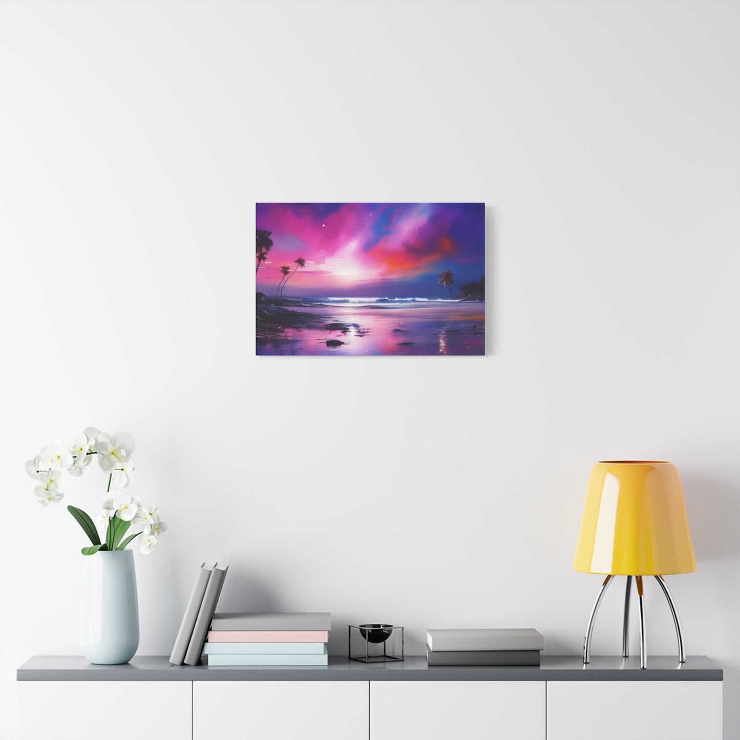 Abstract Art Canvas Print – Modern Wall Art, Matte Canvas, Ready to Hang, Home & Office Décor, Modern Wall Décor, Tropical Sunset Canvas Art - Vibrant Beach Landscape Wall Decor
