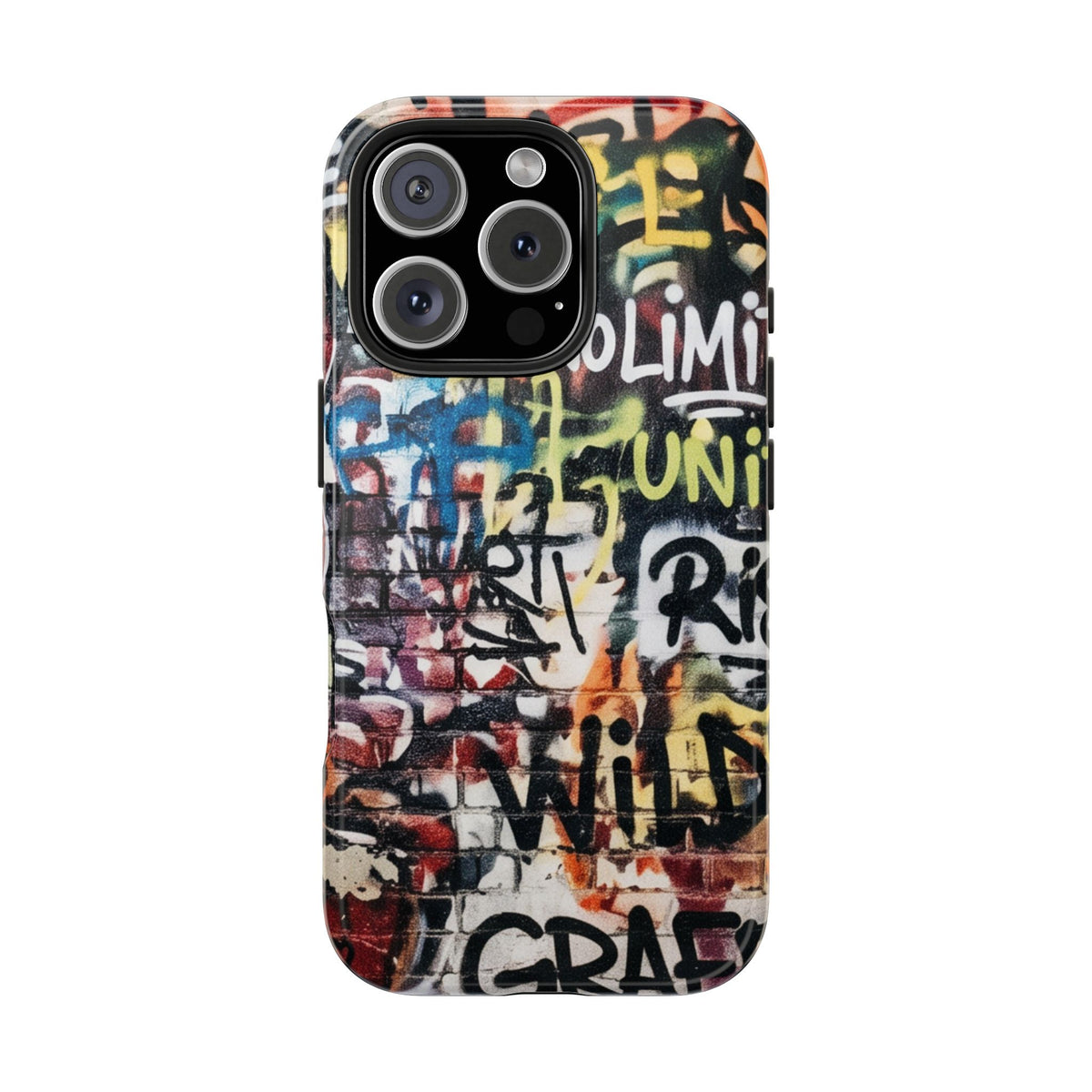iPhone Tough Cases Phone Cases for iPhone 15\16\17\18 – Dual Layer, Matte/Glossy Finish, Wireless Charging Compatible. Graffiti Tough Phone Case