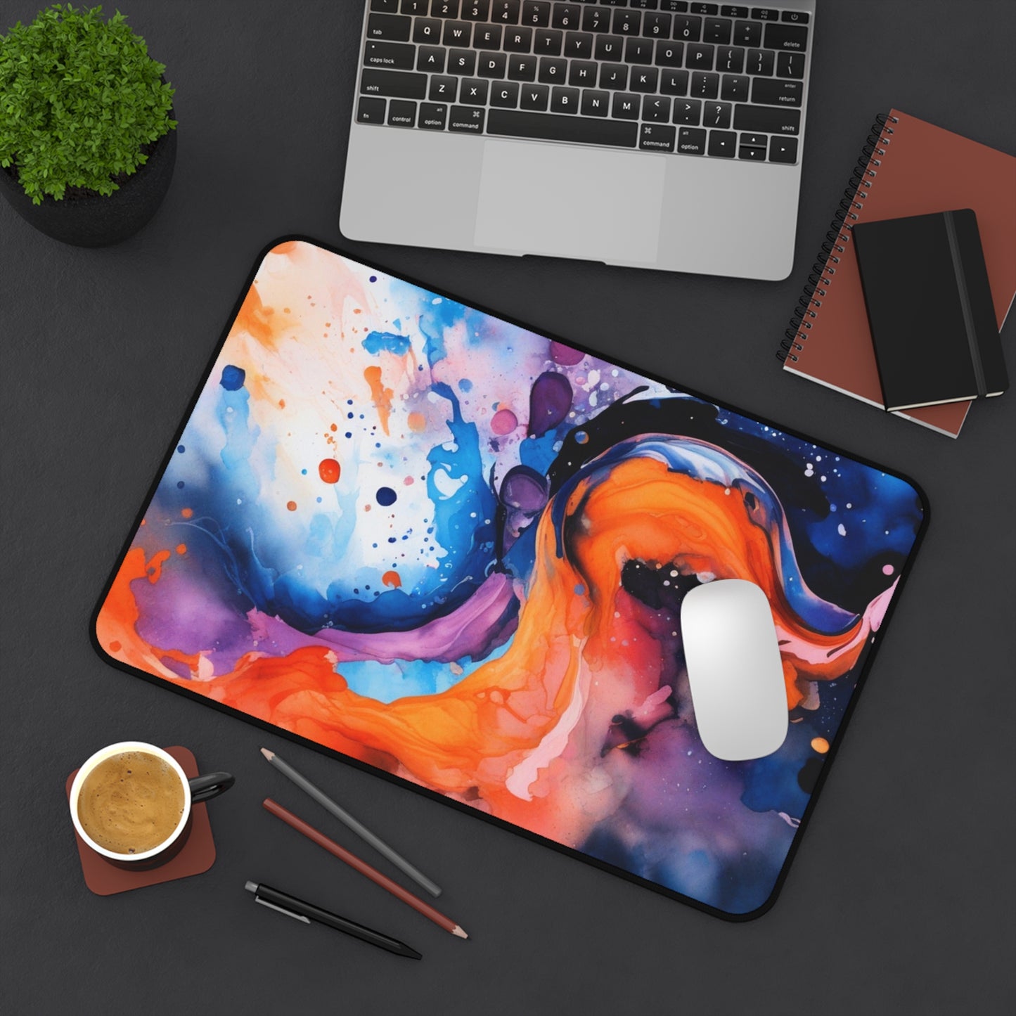 Large Gaming Mouse Pad – Premium Mouse Pad & Tech Accessory for Home & Office, Premium Desk Mat, Gaming Mouse Pad, Non-slip. Abstract Color Splash Desk Mat — Vibrant Fluid Art Mouse Pad