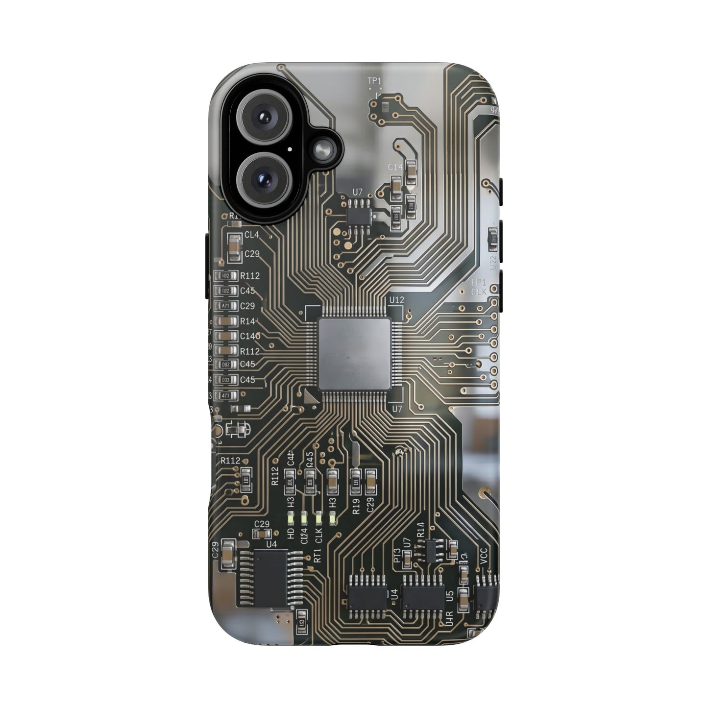 iPhone Tough Cases Phone Cases for iPhone 14\15\16\17 – Dual Layer, Matte/Glossy Finish, Wireless Charging Compatible. Circuit Board Tough Phone Case — Tech-Inspired Protective iPhone Cover