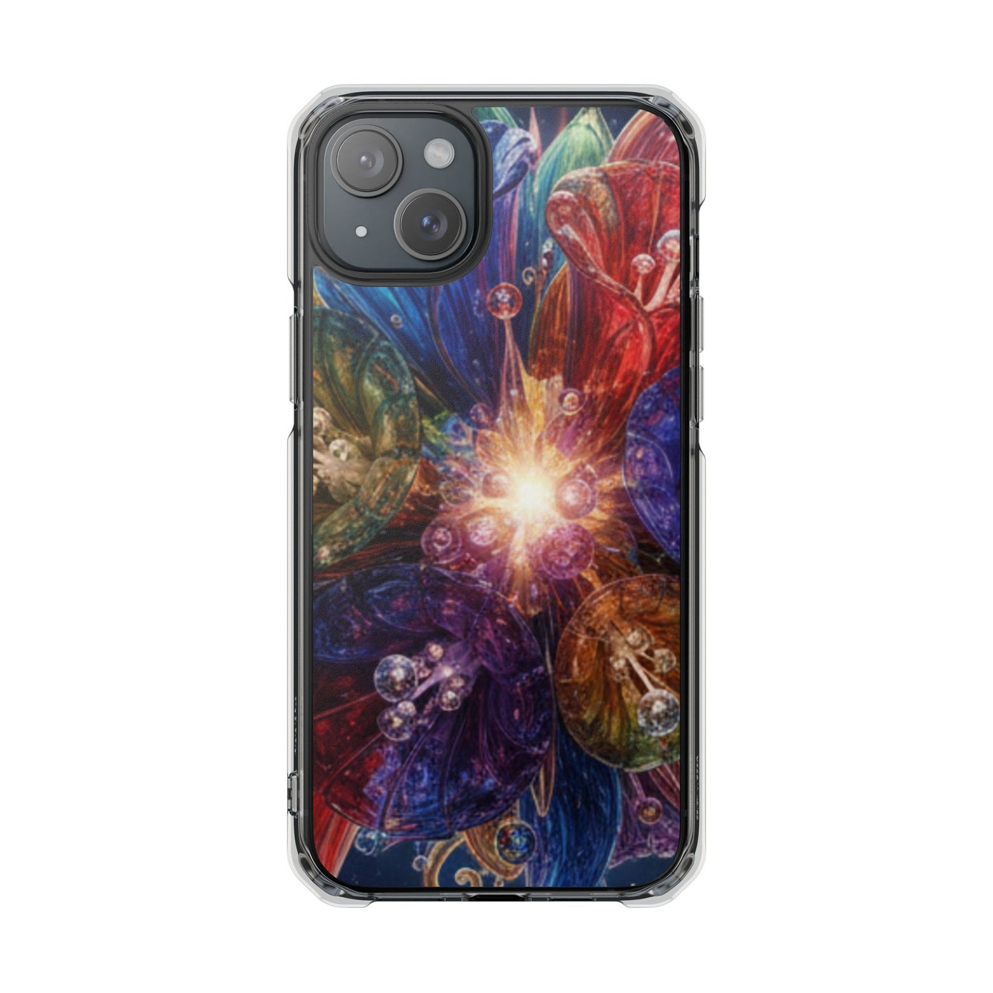 Magnetic Impact Phone Case for iPhone 17/16/15/14, Magnetic Clear Phone Case — Cosmic Abstract Art Impact Case