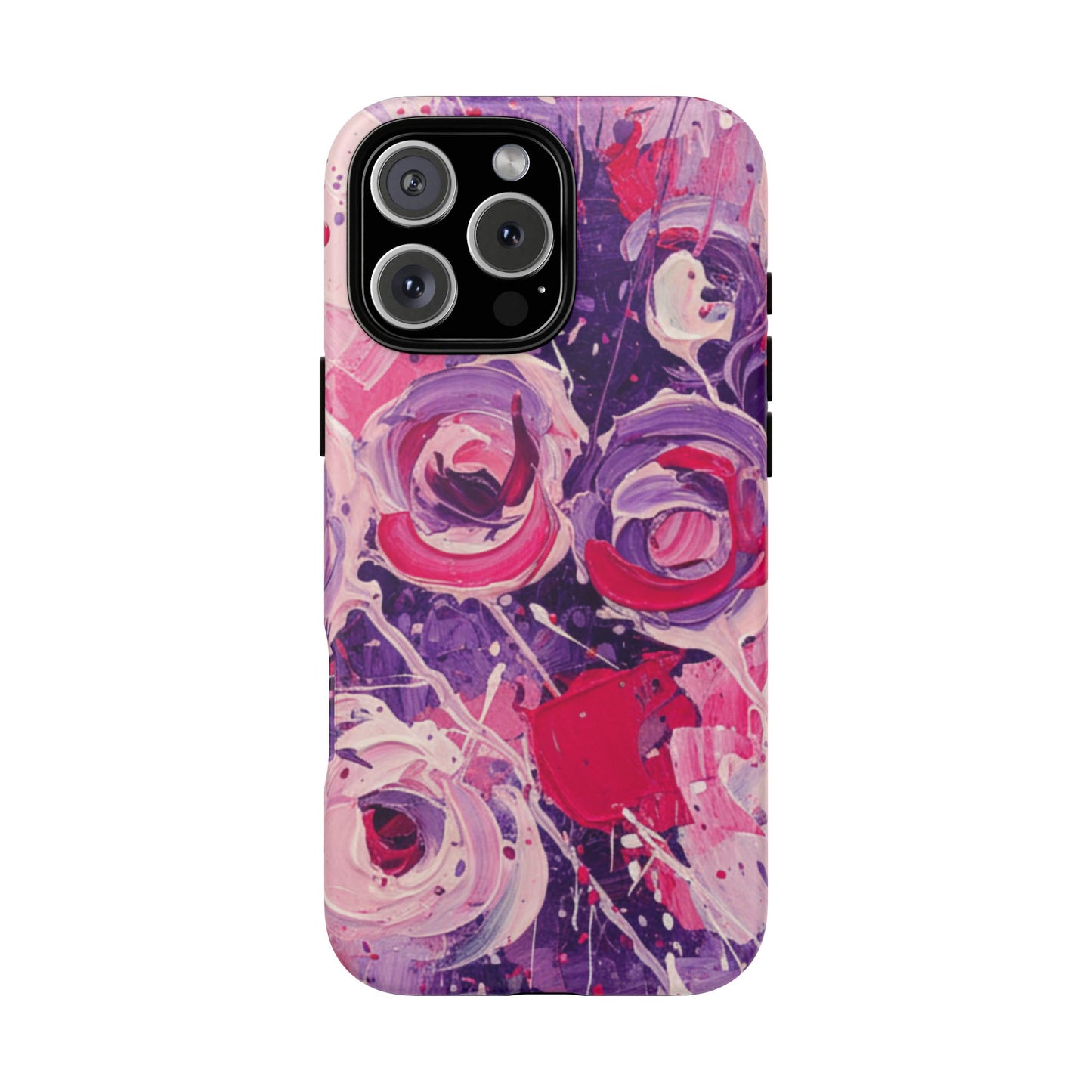 iPhone Tough Cases , iPhone 17 case, Phone Cases for iPhone 14\15\16\17 – Dual Layer, Matte/Glossy Finish, Wireless Charging Compatible, Floral Abstract Tough Phone Case — Protective Cover