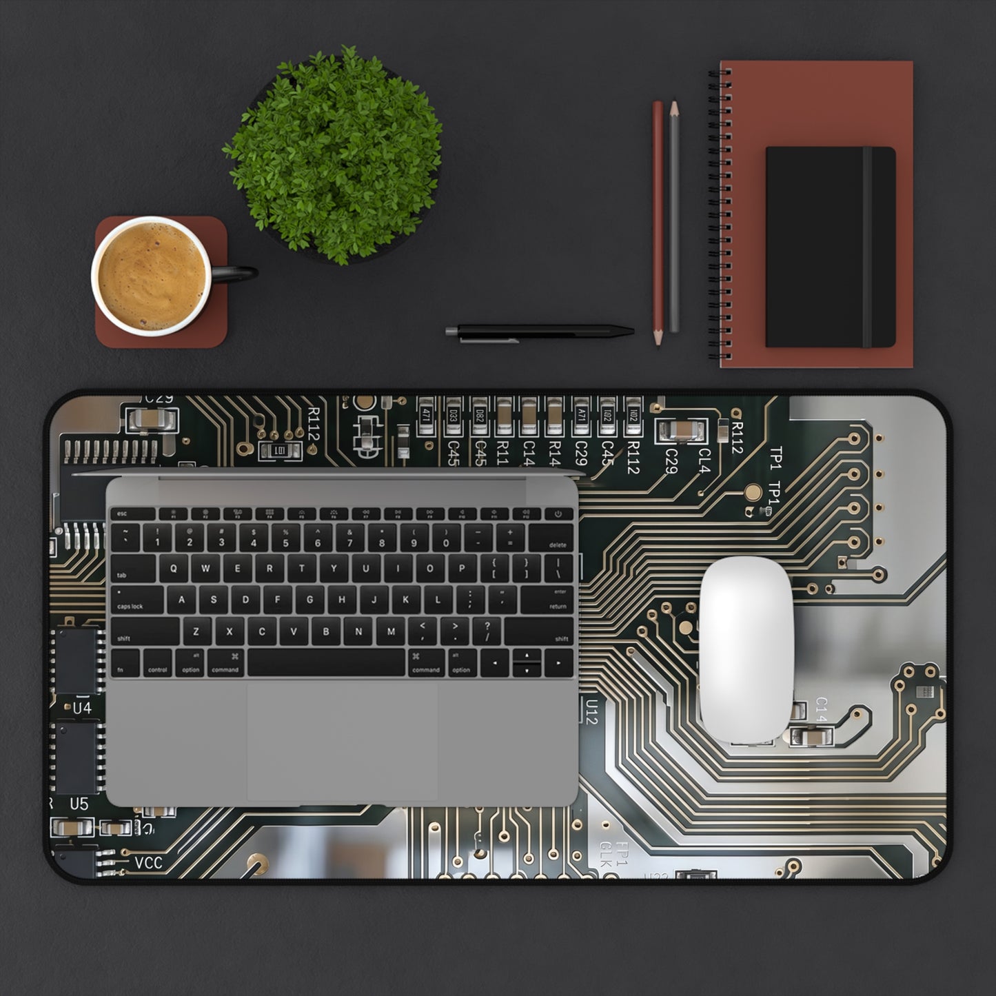 Large Gaming Mouse Pad – Premium Mouse Pad & Tech Accessory for Home & Office, Premium Desk Mat, Gaming Mouse Pad, Non-slip, Circuit Board Desk Mat — Tech Microchip Gaming Mouse Pad