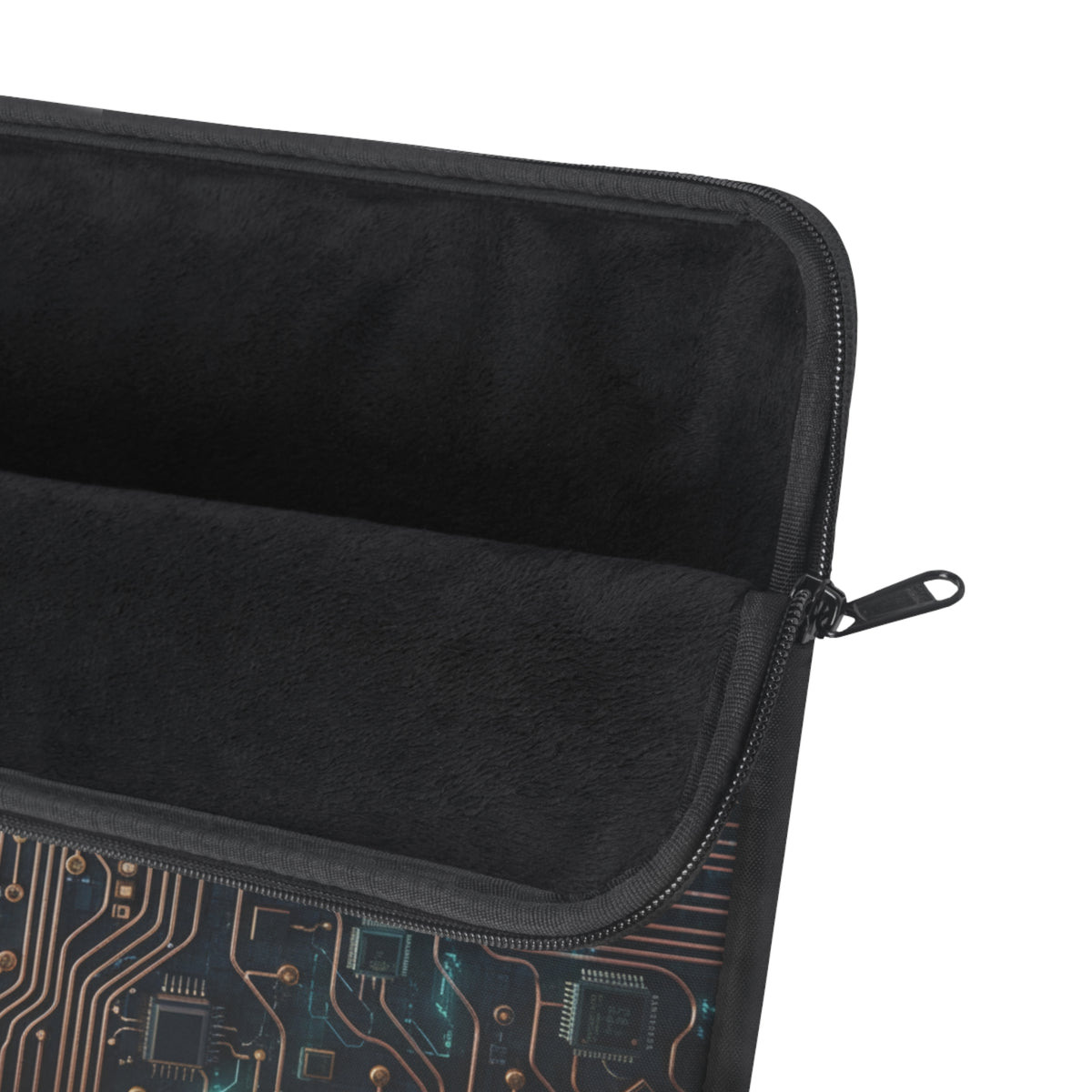 Circuit Board Laptop Sleeve — Tech Microchip Design, printed design evokes the silent hum of processors and data flowing along copper, Tech Accessories