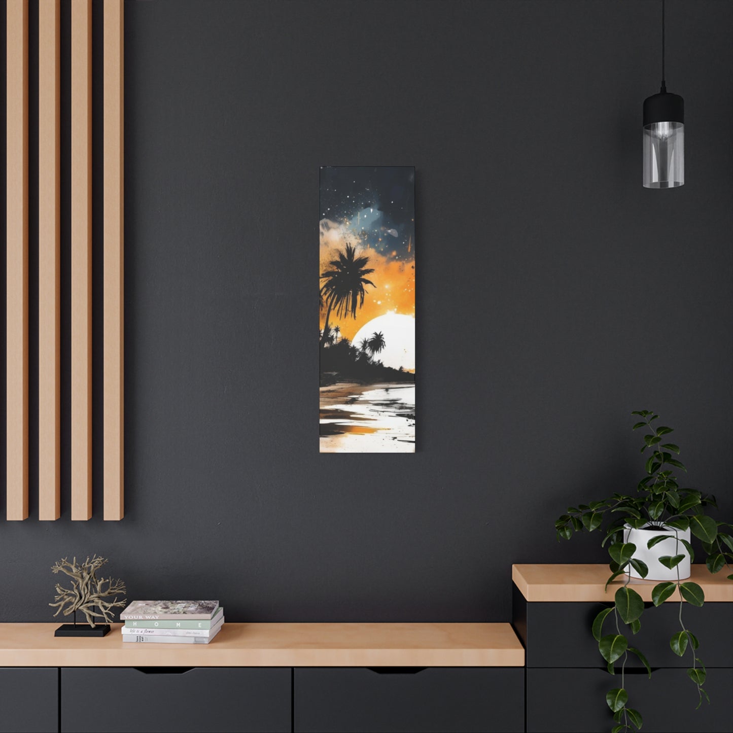 Sunset Beach Canvas Wall Art, Tropical Décor, Home Aesthetic, Gift for Beach Lovers, Relaxing Wall Decoration