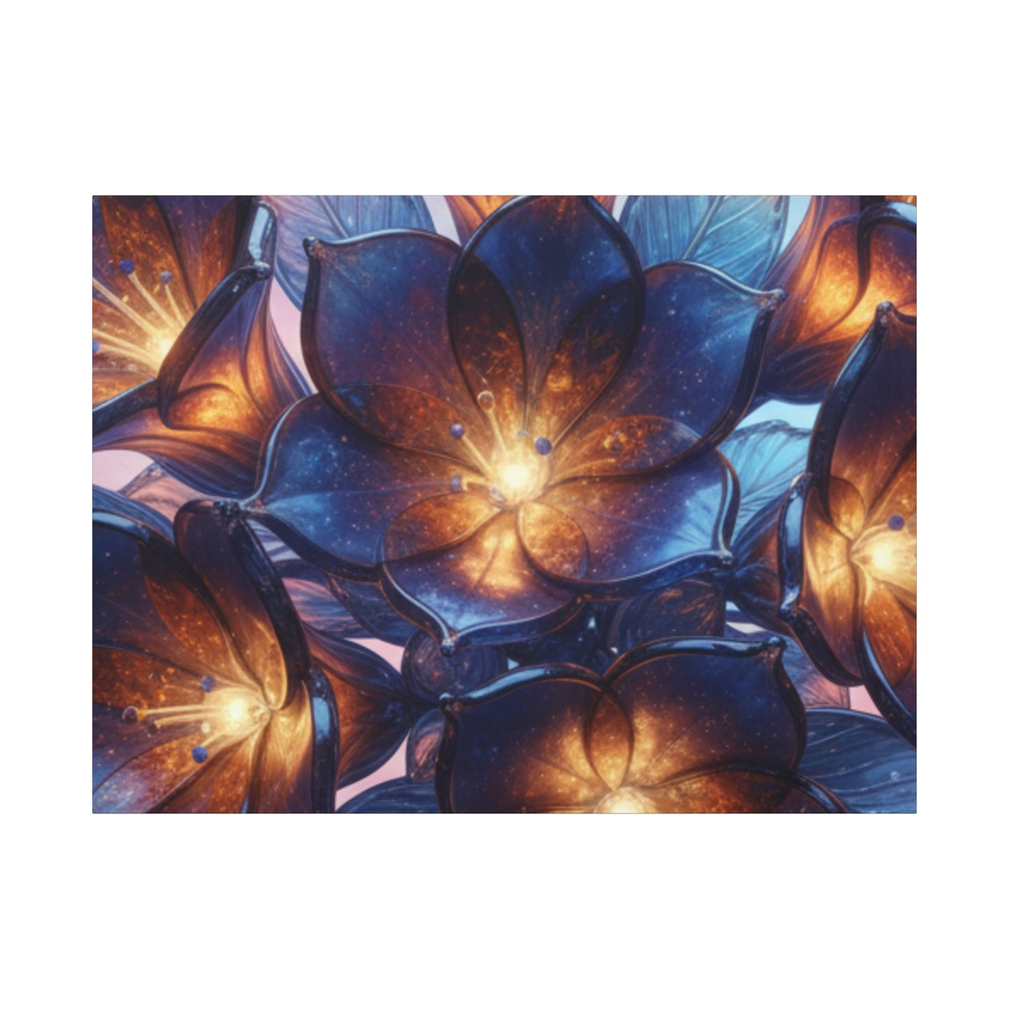 Canvas Print – Modern Wall Art, Matte Canvas, Ready to Hang, Home & Office Décor, Modern Wall Décor, Floral Canvas Wall Art — Illuminated Blossom Matte Stretched Print