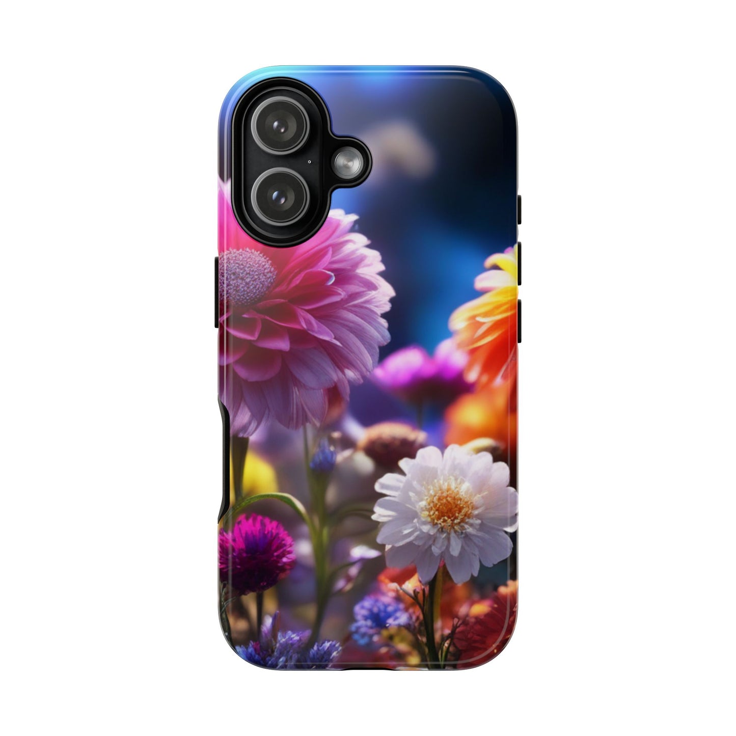 iPhone Tough Cases Phone Cases for iPhone 14\15\16\17 – Dual Layer, Matte/Glossy Finish, Wireless Charging Compatible, Floral Garden Phone Case — Vibrant Bloom Protective iPhone Cover