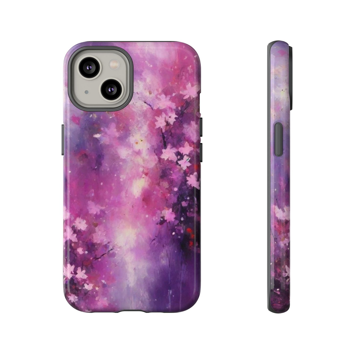 iPhone Tough Case Phone Case for iPhone 14\15\16 – Dual Layer, Matte/Glossy Finish, Wireless Charging Compatible, Cherry Blossom Phone Case