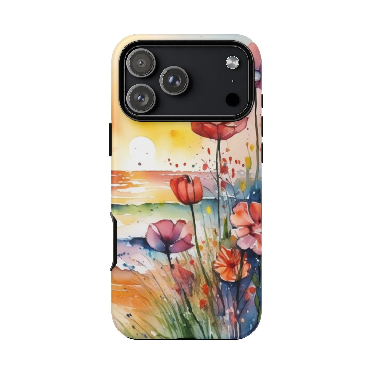 Floral Phone Case, Tough Cases Phone Cases for iPhone 17/16/15/14 - Tough Cases with Vibrant Watercolor Design