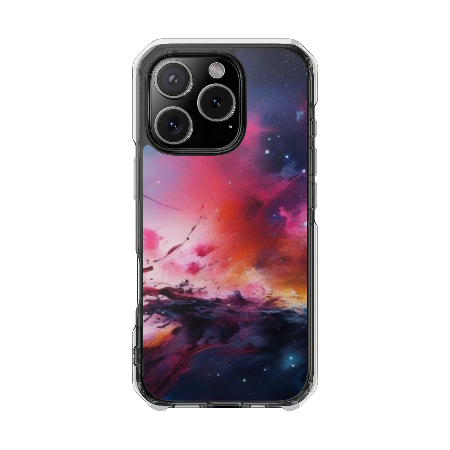 Cosmic Magnetic Phone Case for iPhone 16/15/14 - Nebula Design, Clear Impact Cover, Galaxy Phone Accessory, Unique Gift for Tech Lovers, Phone Protector