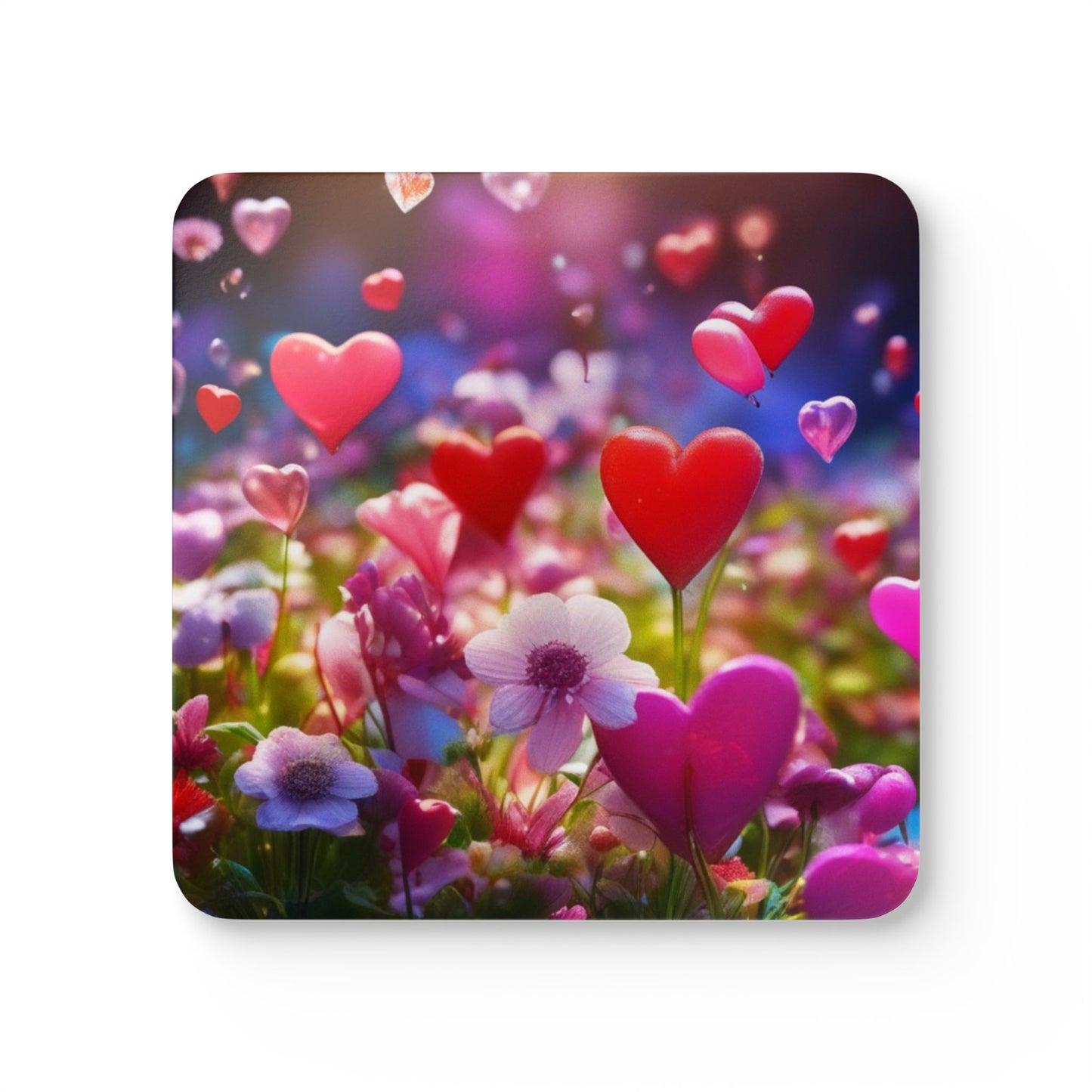 Heartfelt Floral Cork Coaster Set, Kitchen Decor, Gifts for Her