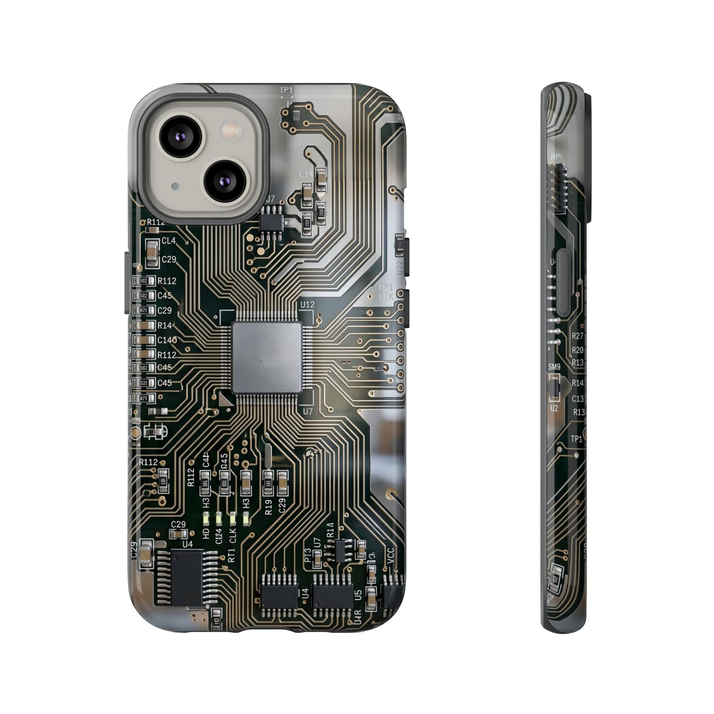 iPhone Tough Cases Phone Cases for iPhone 14\15\16\17 – Dual Layer, Matte/Glossy Finish, Wireless Charging Compatible. Circuit Board Tough Phone Case — Tech-Inspired Protective iPhone Cover