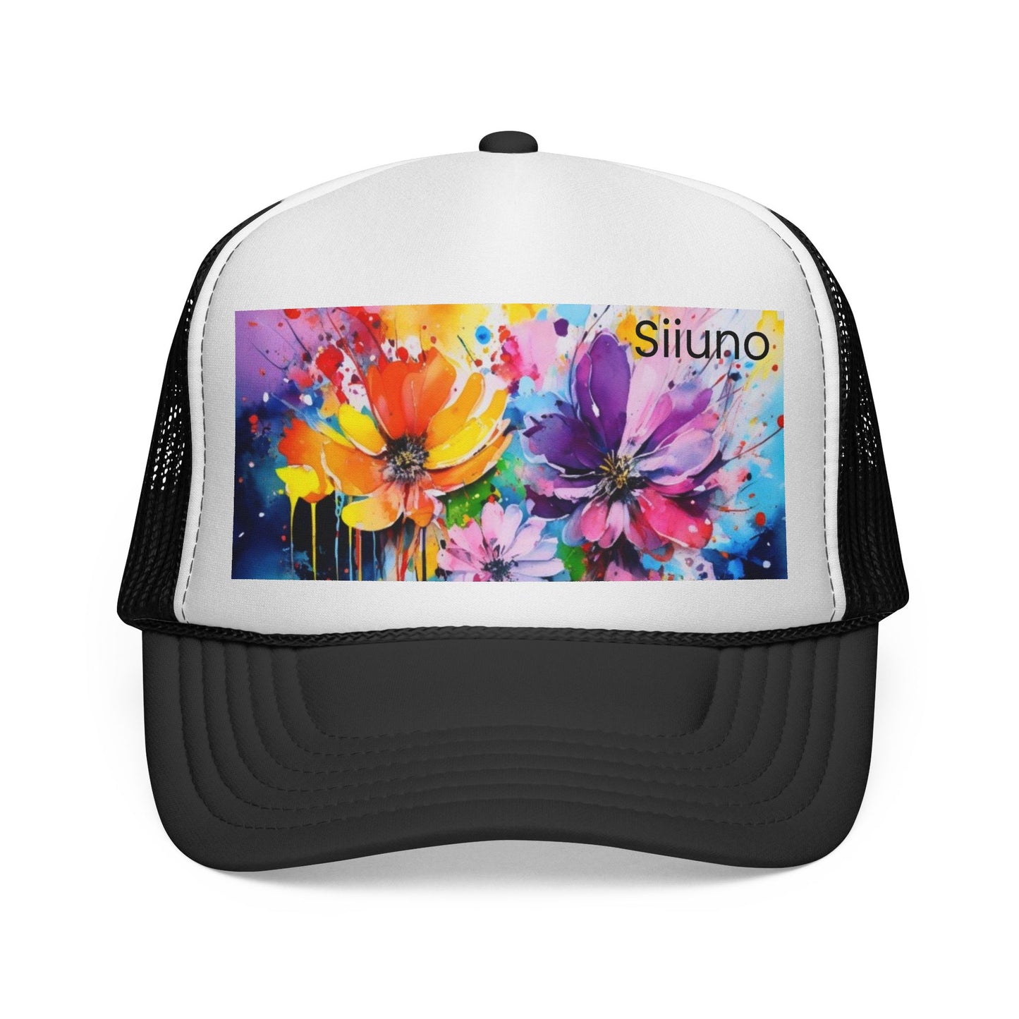 Vibrant Floral Trucker Cap - Colorful Summer Hat for Outdoor Fun