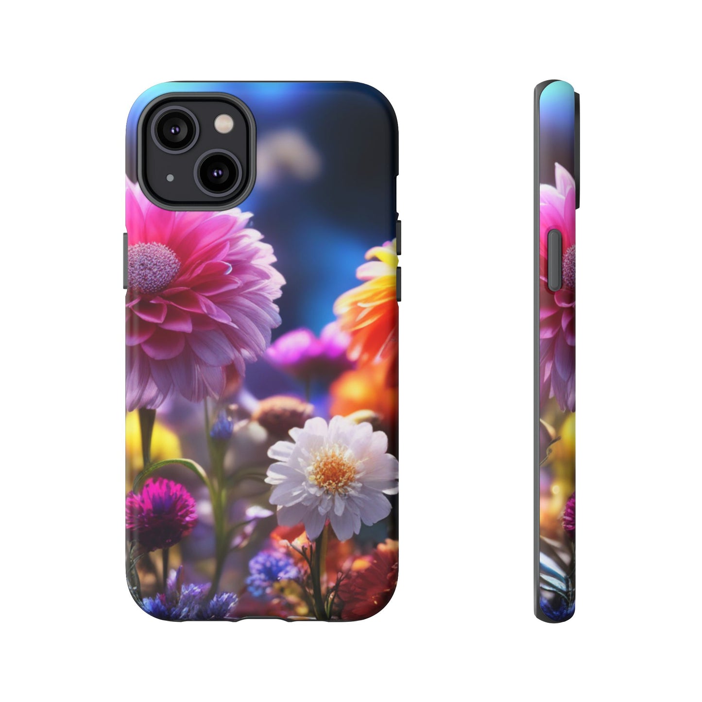 iPhone Tough Cases Phone Cases for iPhone 14\15\16\17 – Dual Layer, Matte/Glossy Finish, Wireless Charging Compatible, Floral Garden Phone Case — Vibrant Bloom Protective iPhone Cover