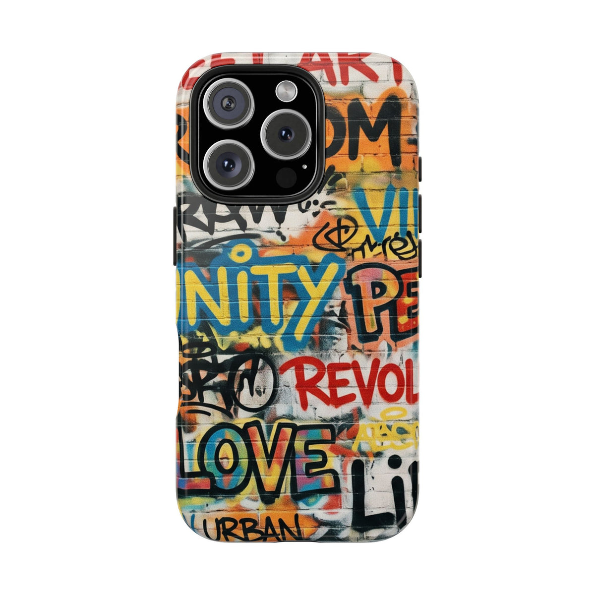 iPhone Tough Cases Phone Cases for iPhone 15\16\17\18 – Dual Layer, Matte/Glossy Finish, Wireless Charging Compatible. Urban Graffiti Tough Phone Case – Colorful Street Art Design