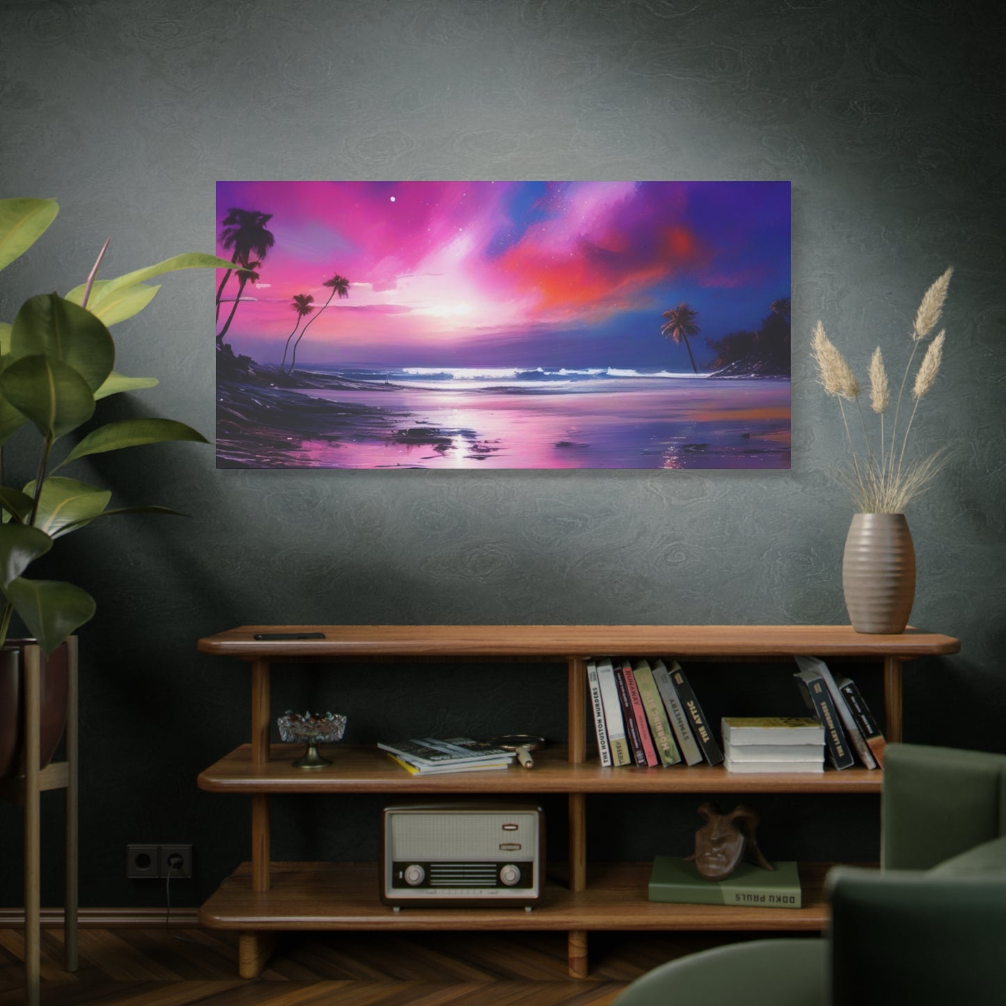 Abstract Art Canvas Print – Modern Wall Art, Digital Artwork, Matte Canvas, Ready to Hang, Home & Office Décor, Modern Wall Décor, Tropical Sunset Canvas Art - Vibrant Beach Landscape Wall Decor