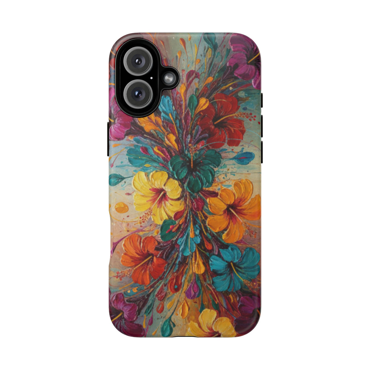 iPhone Tough Cases Phone Cases for iPhone 14\15\16\17\18 – Dual Layer, Matte/Glossy Finish, Wireless Charging Compatible. Floral Burst Tough Phone Case — Vibrant Flower Protective Case
