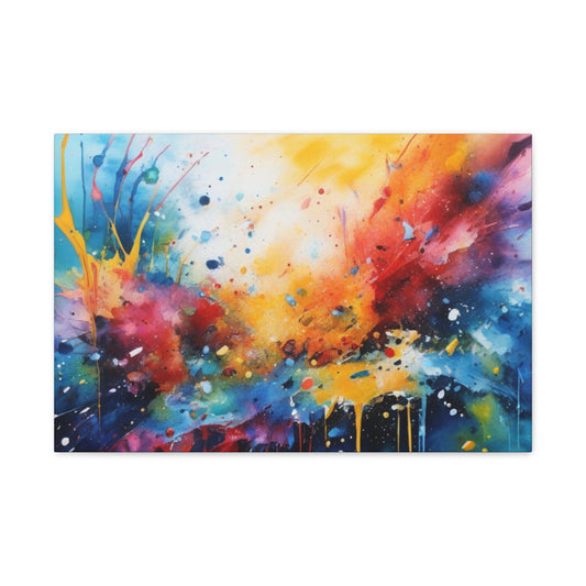 Abstract Color Explosion Matte Canvas Print — Stretched 1.25". Abstract Art Canvas Print – Modern Wall Art, Matte Canvas, Ready to Hang, Home & Office Décor, Modern Wall Décor