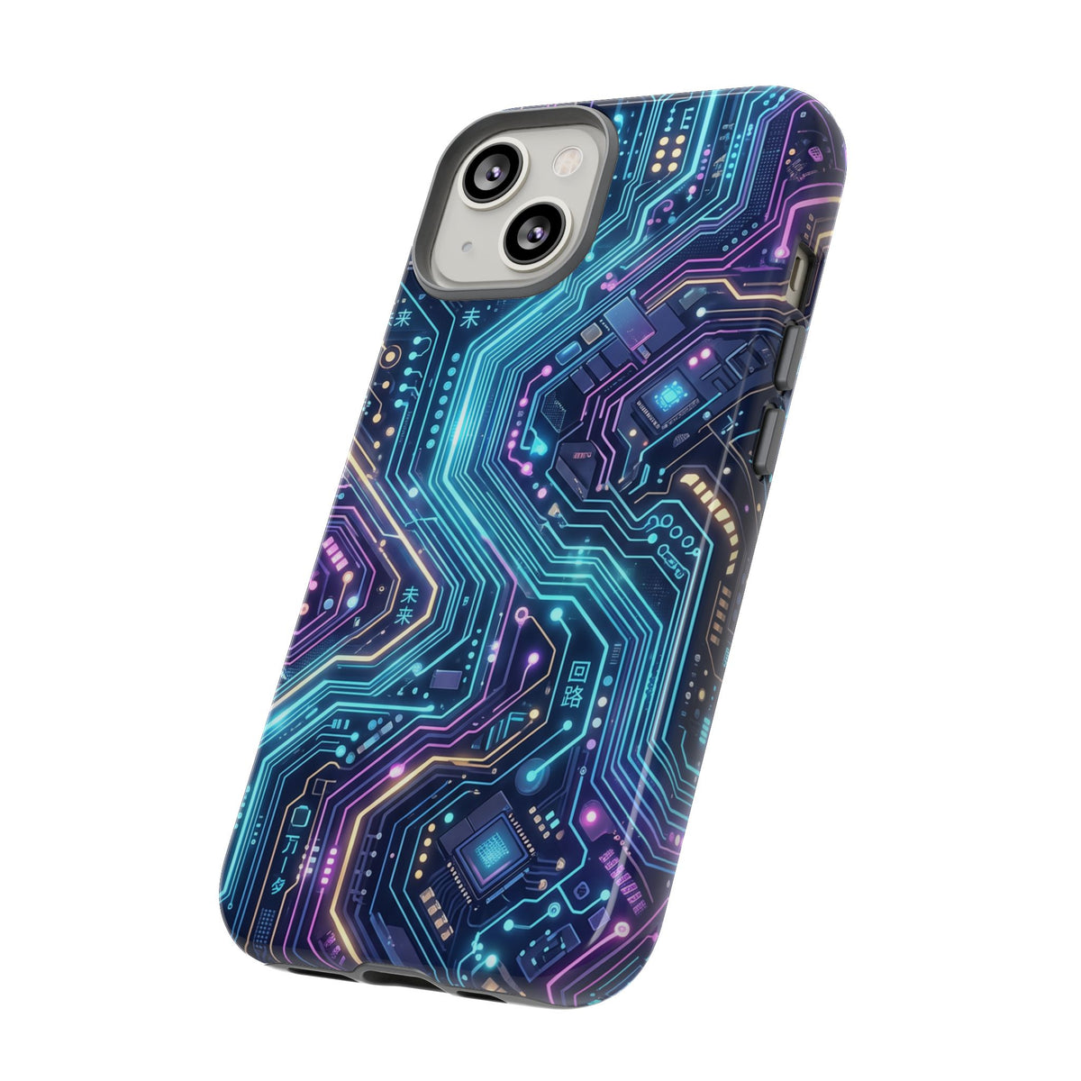 iPhone Tough Cases Phone Cases for iPhone 14\15\16\17\18 – Dual Layer, Matte/Glossy Finish, Wireless Charging Compatible. Tech Circuit Tough Phone Case.