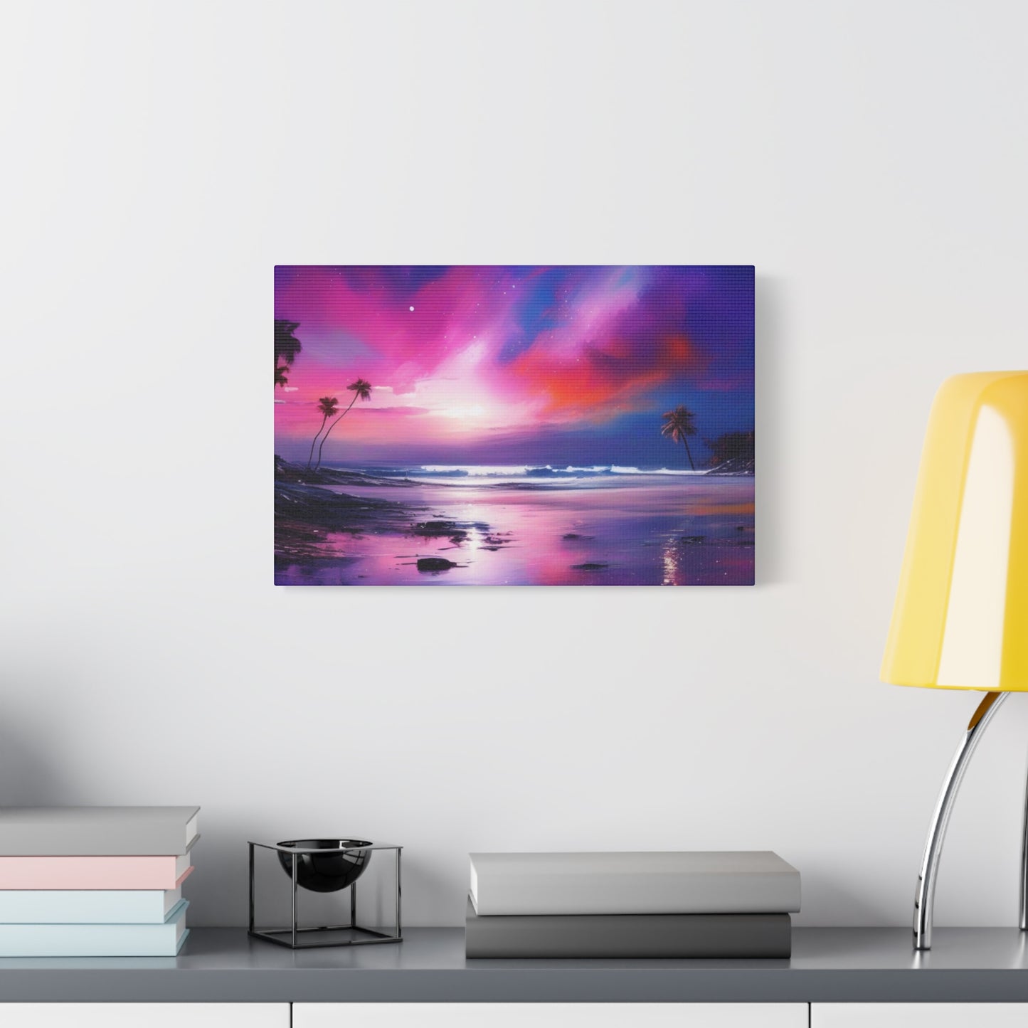Abstract Art Canvas Print – Modern Wall Art, Digital Artwork, Matte Canvas, Ready to Hang, Home & Office Décor, Modern Wall Décor, Tropical Sunset Canvas Art - Vibrant Beach Landscape Wall Decor