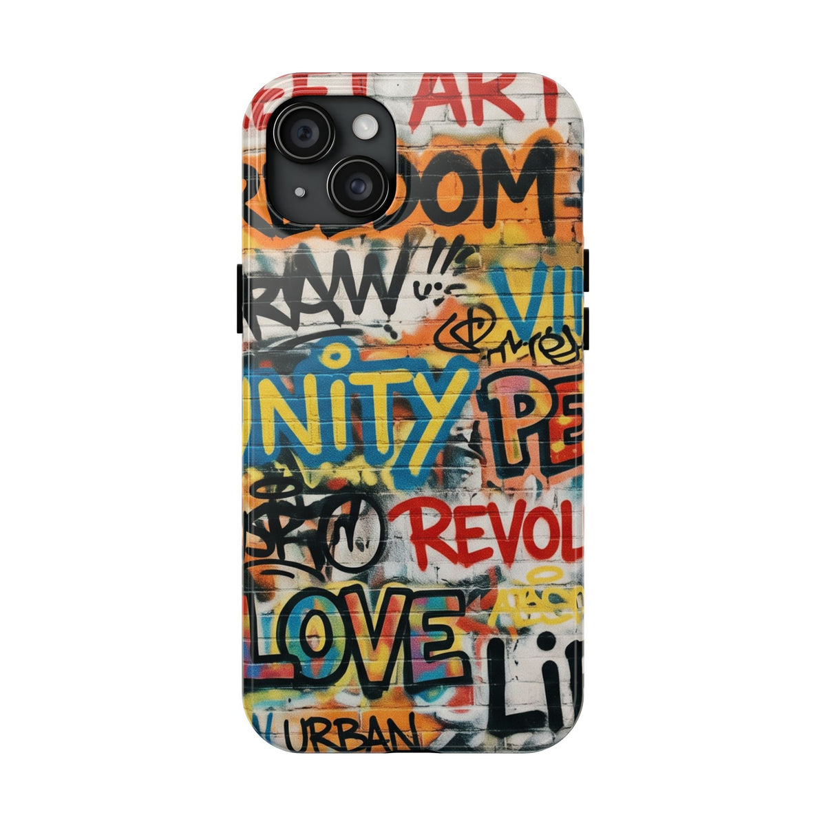 iPhone Tough Cases Phone Cases for iPhone 15\16\17\18 – Dual Layer, Matte/Glossy Finish, Wireless Charging Compatible. Urban Graffiti Tough Phone Case – Colorful Street Art Design