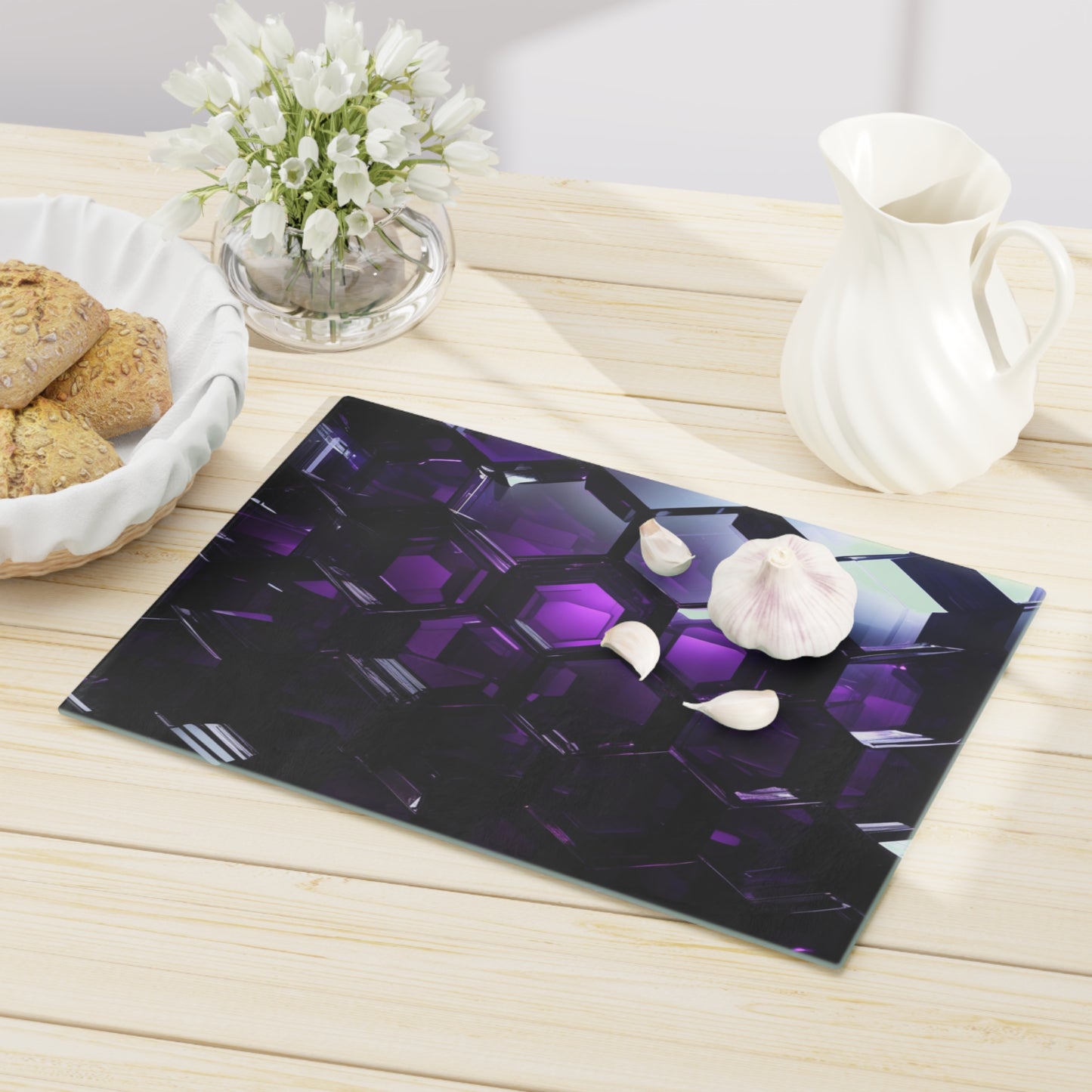 Tempered Glass Cutting Board – Hygienic, Scratch-Resistant, Dishwasher-Safe | Modern Kitchen Essential, Modern Kitchen Decor, Gift for Chefs, Housewarming, Wedding Registry, Unique Kitchen Accessory