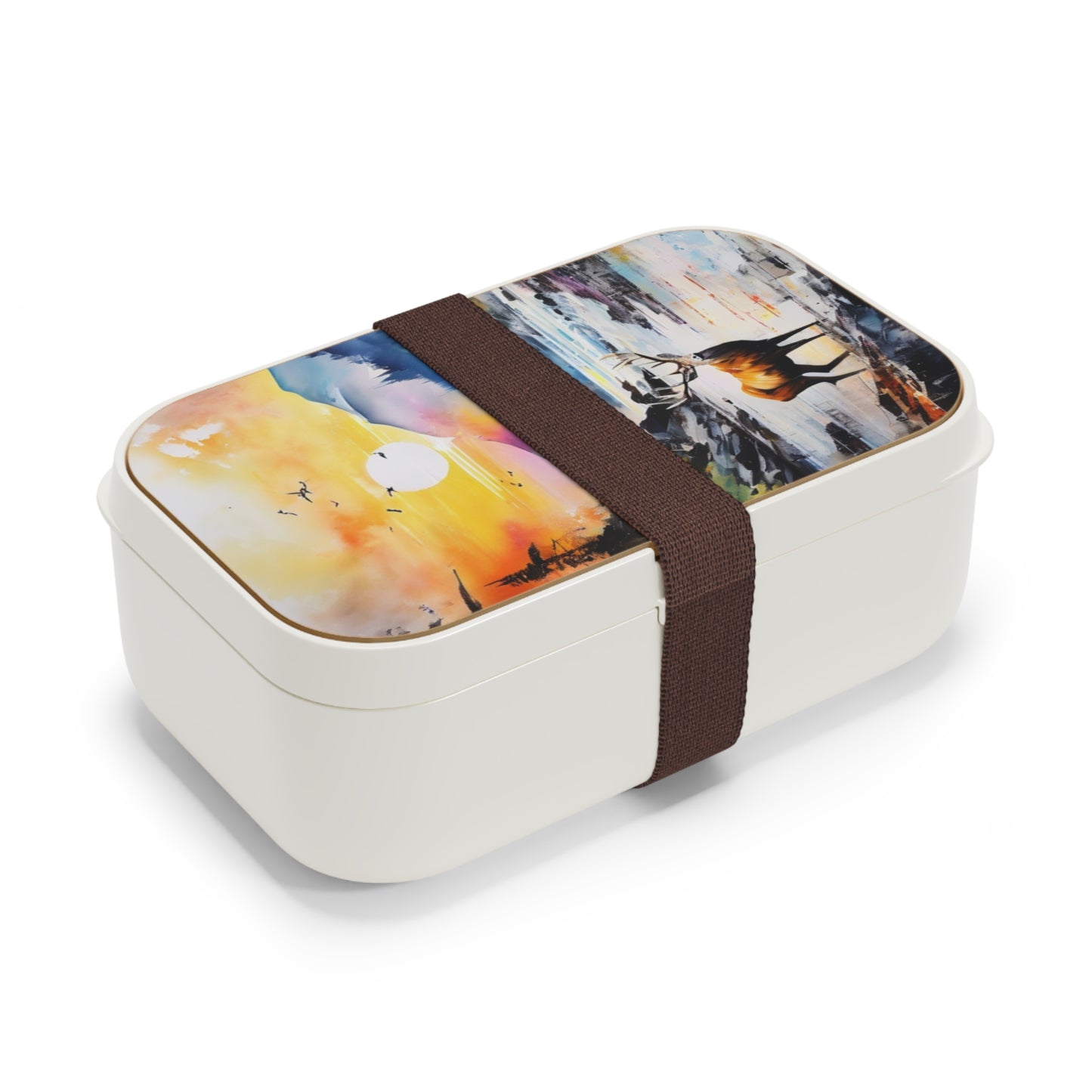 Deer Sunset Bento Lunch Box – Watercolor Wildlife Picnic Box