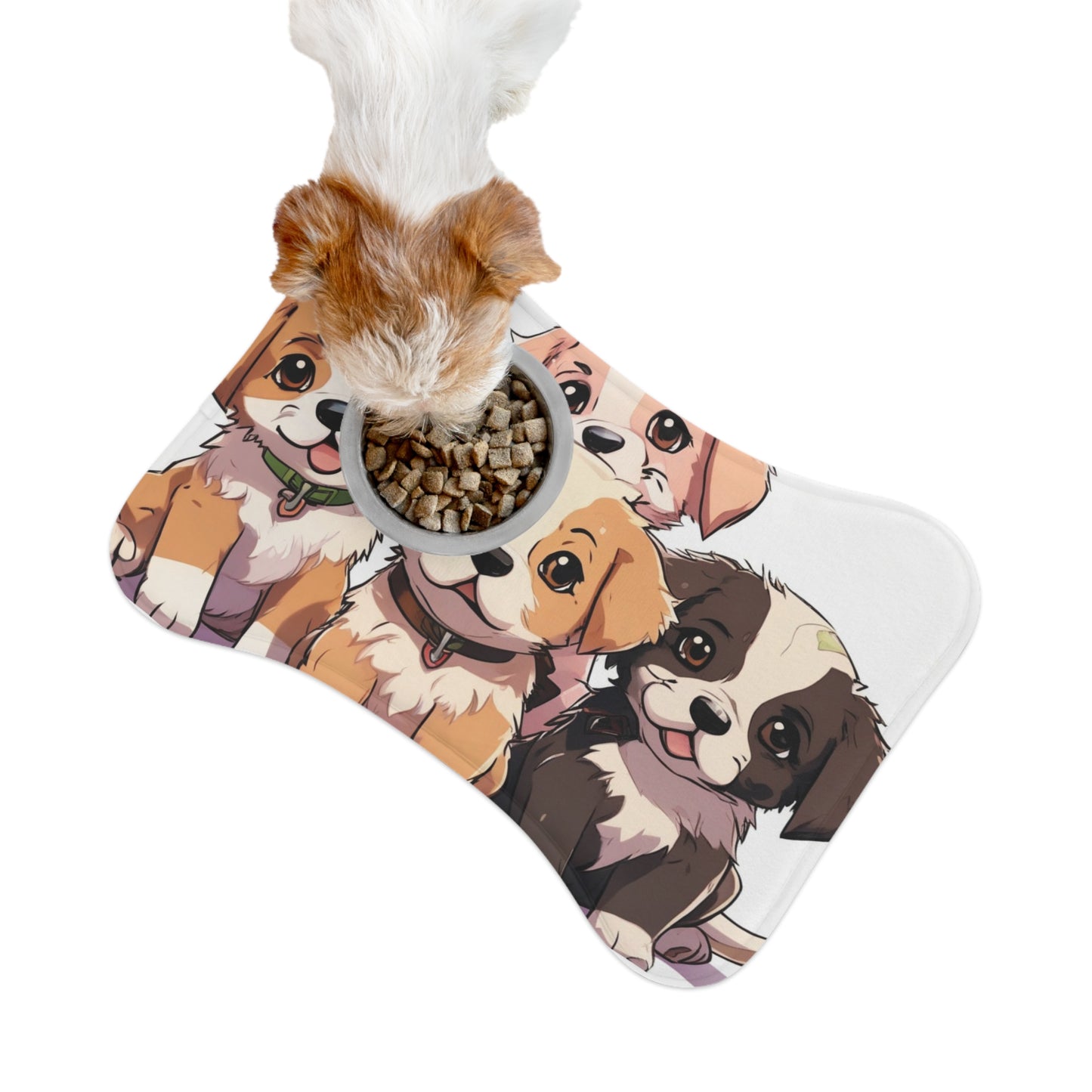 Designer Pet Feeding Mat – Non-Slip, Absorbent & Bone Shaped for Mess-Free Meals