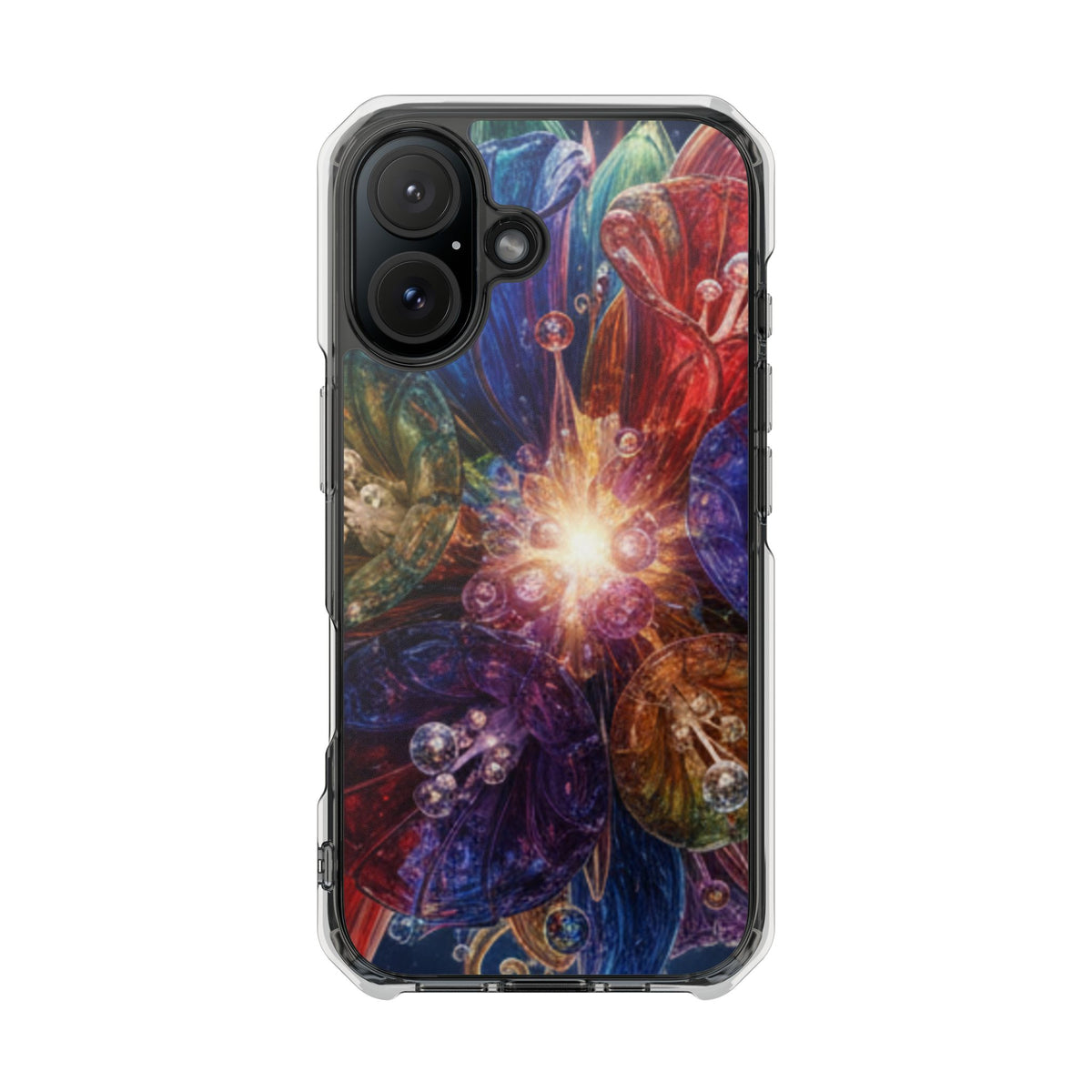 Magnetic Impact Phone Case for iPhone 17/16/15/14, Magnetic Clear Phone Case — Cosmic Abstract Art Impact Case