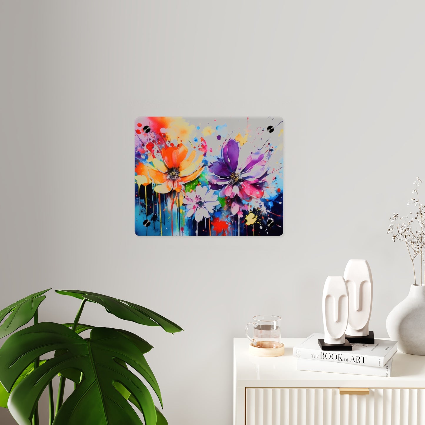 Vibrant Floral Acrylic Wall Art Panels for Home Decor